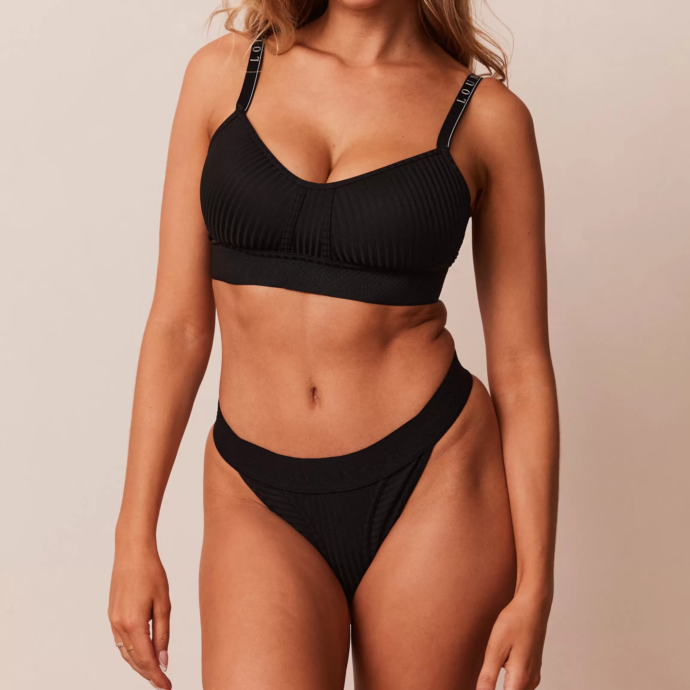 Lounge Bare BH & String Set - Zwart Flash Sale