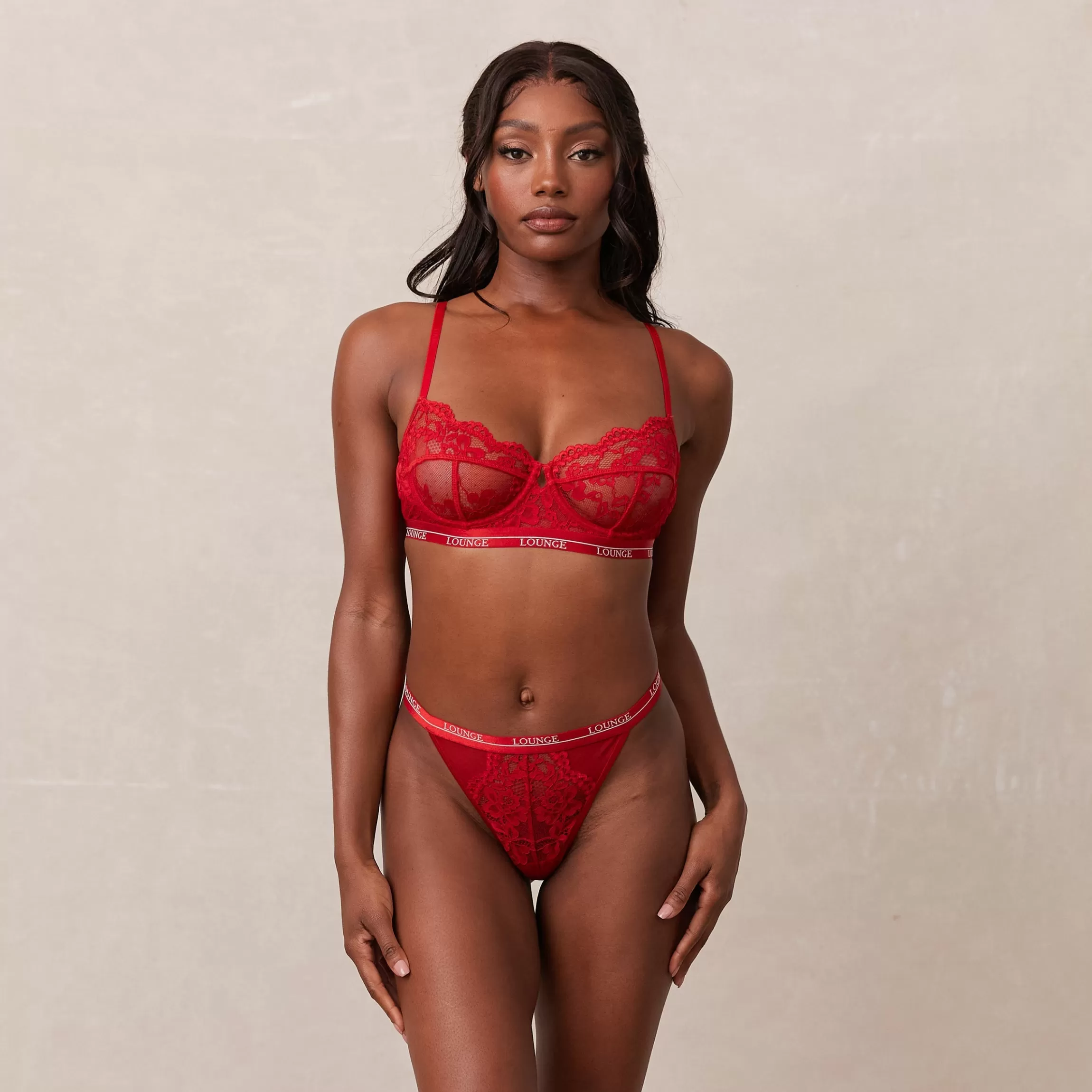 Lounge Blossom Balcony BH & String Set - Kastanjebruin Cheap