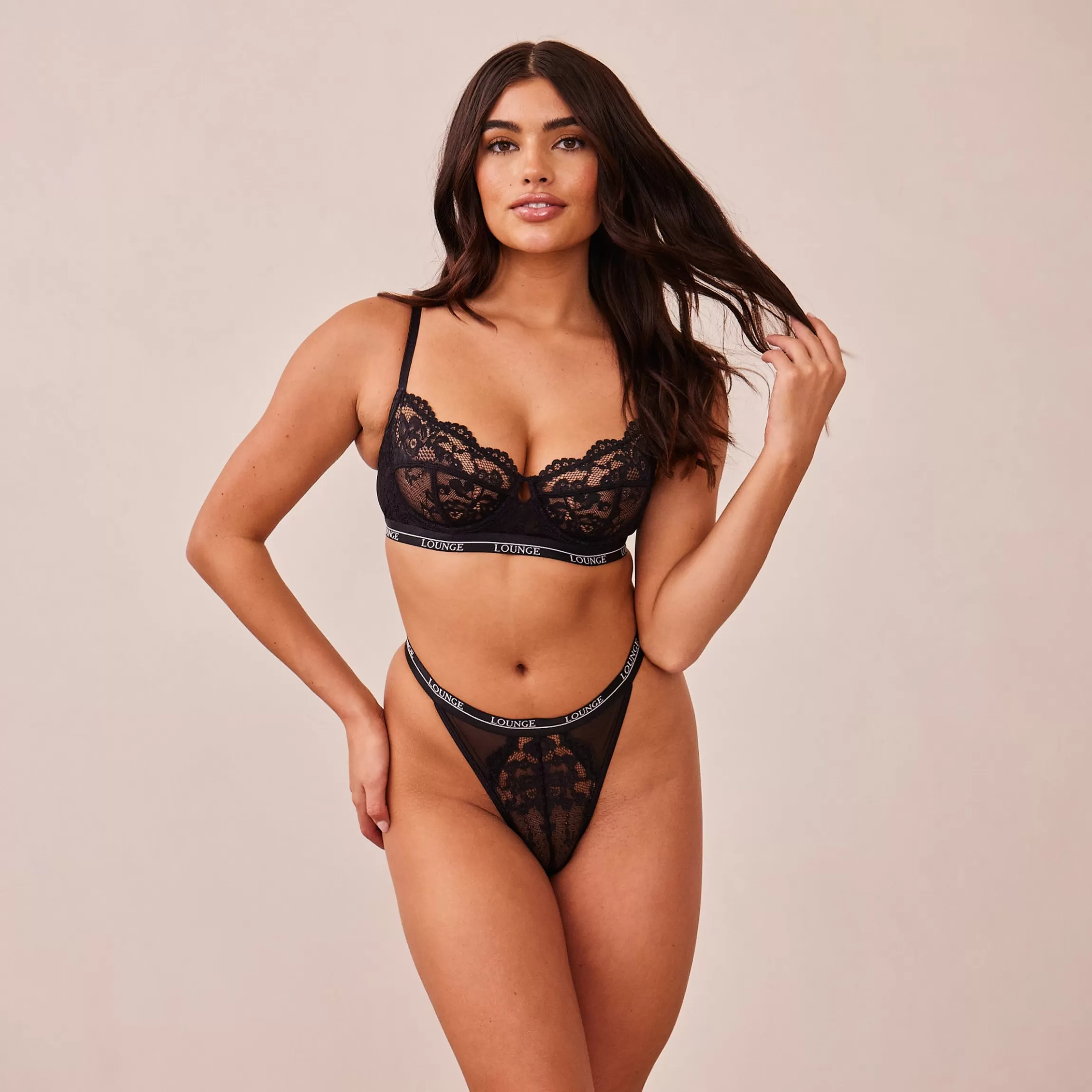 Lounge Blossom Balcony BH & String Set - Zwart Hot