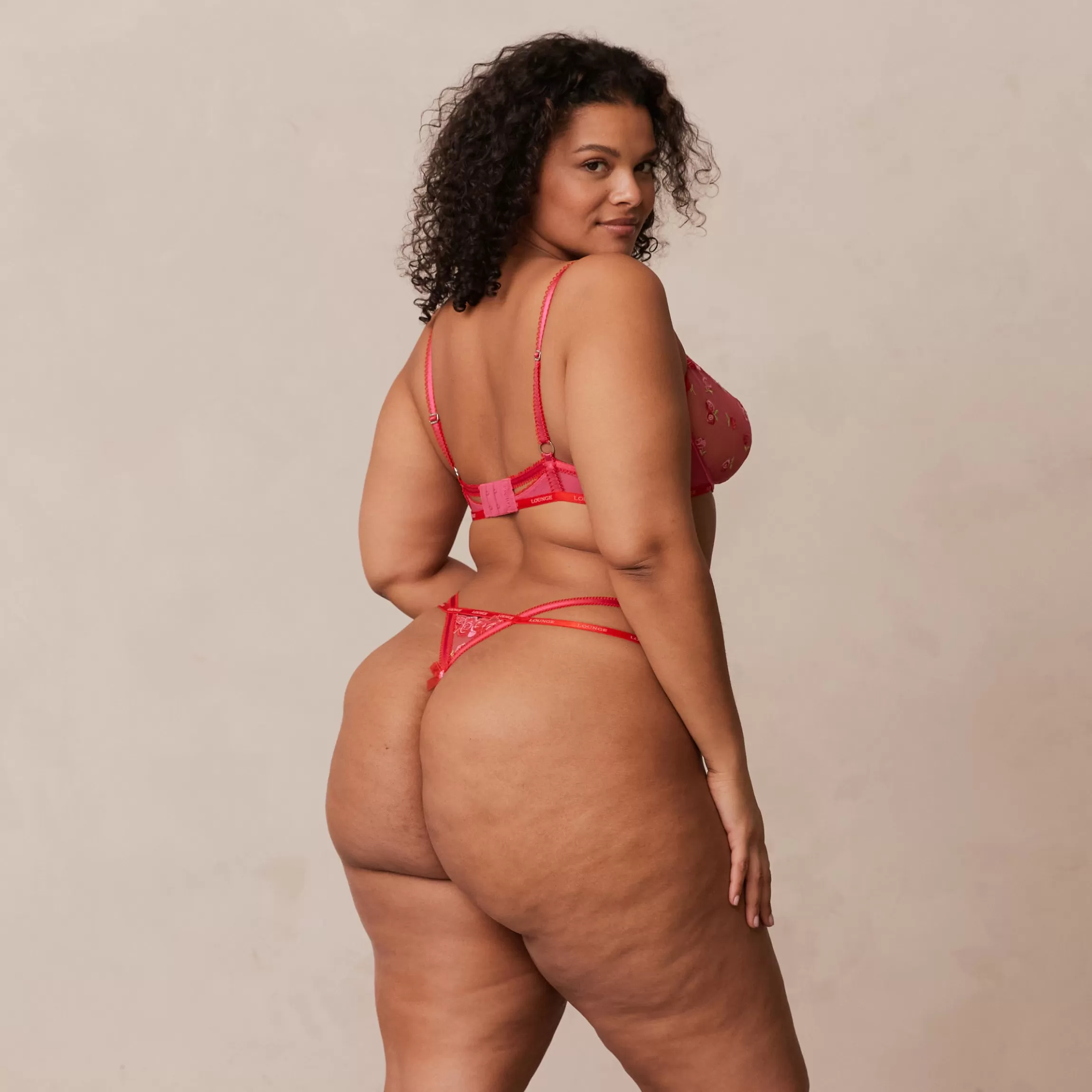 Lounge Blush Embroidered Balcony BH & G-string/Slip Set - Felroze Hot