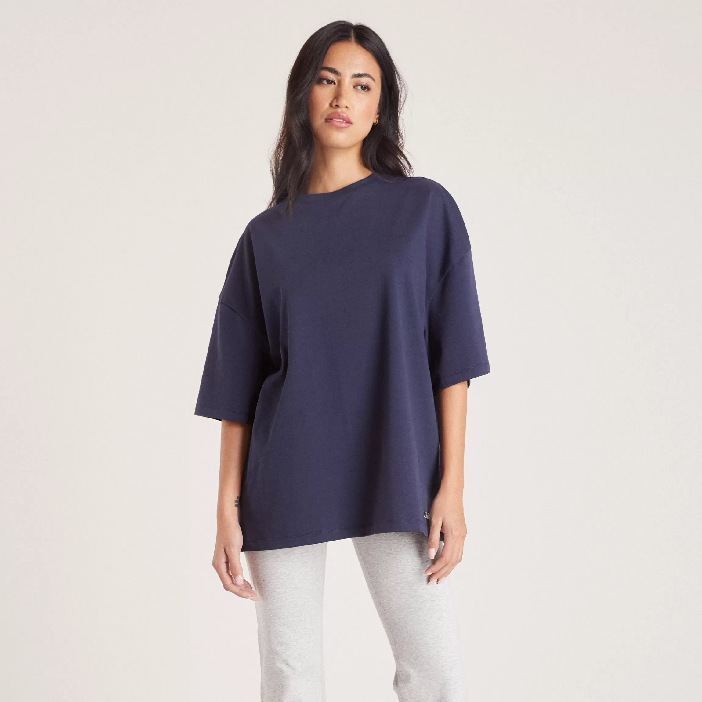 Lounge Boxy T-Shirt - Inktblauw Flash Sale