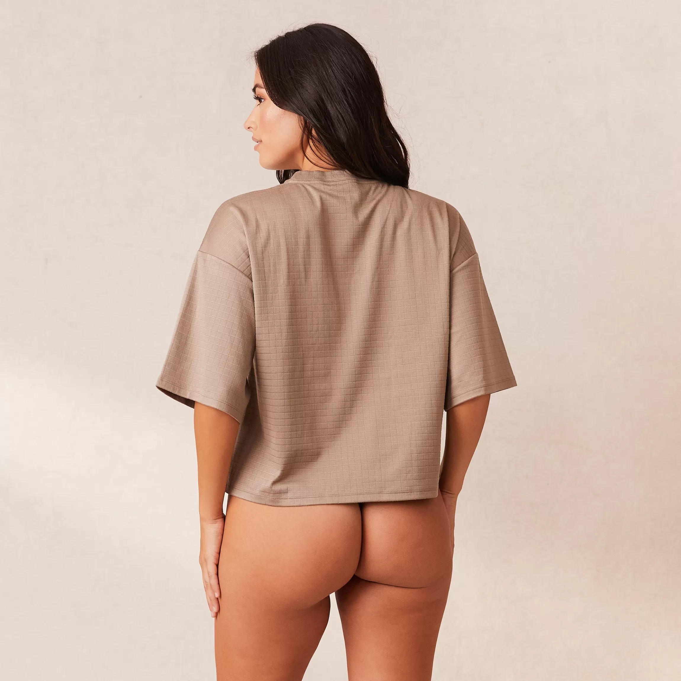 Lounge Classic Fleece Oversized Pyjama Topje - Fawn Sale