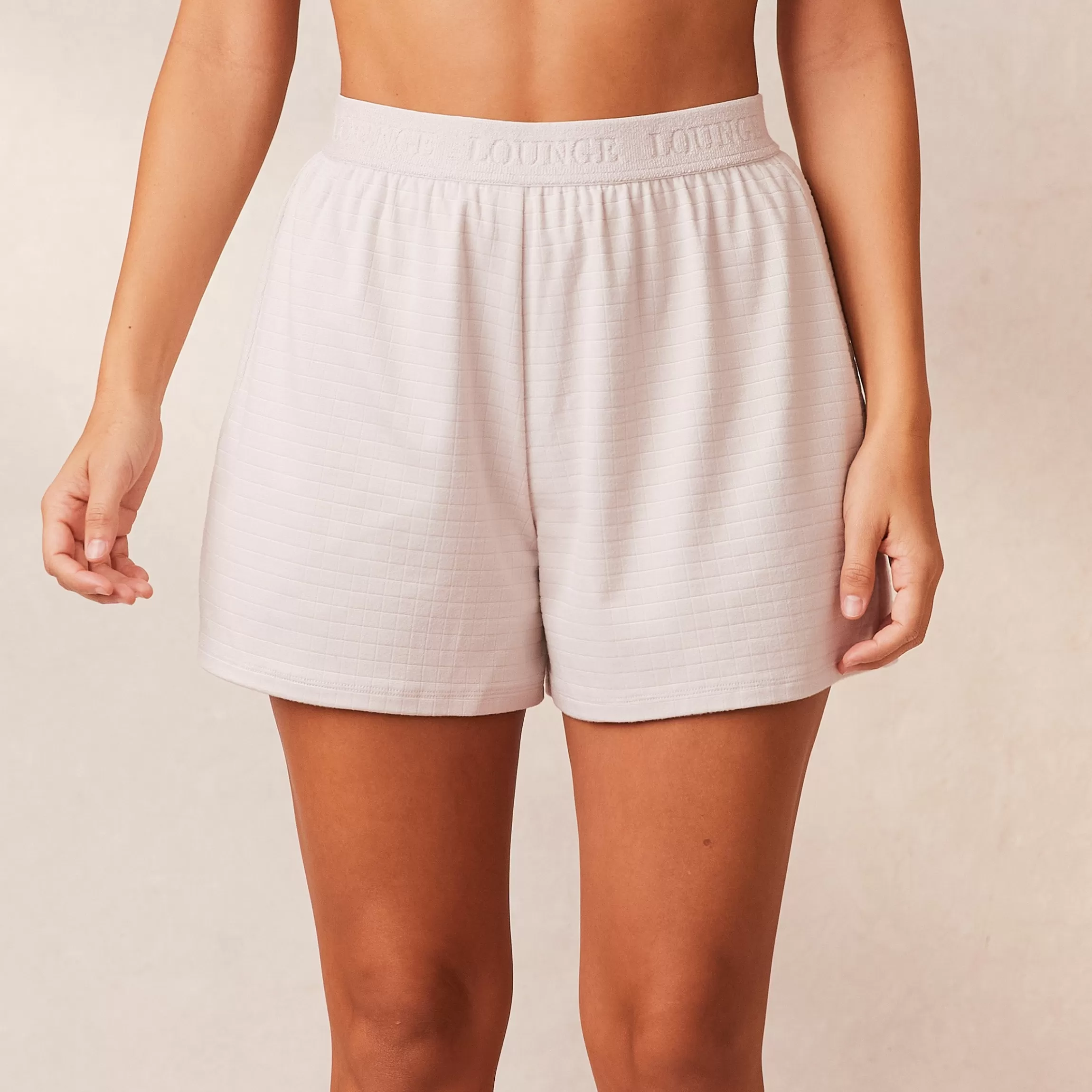 Lounge Classic Fleece Oversized Pyjamashort - Crème Sale