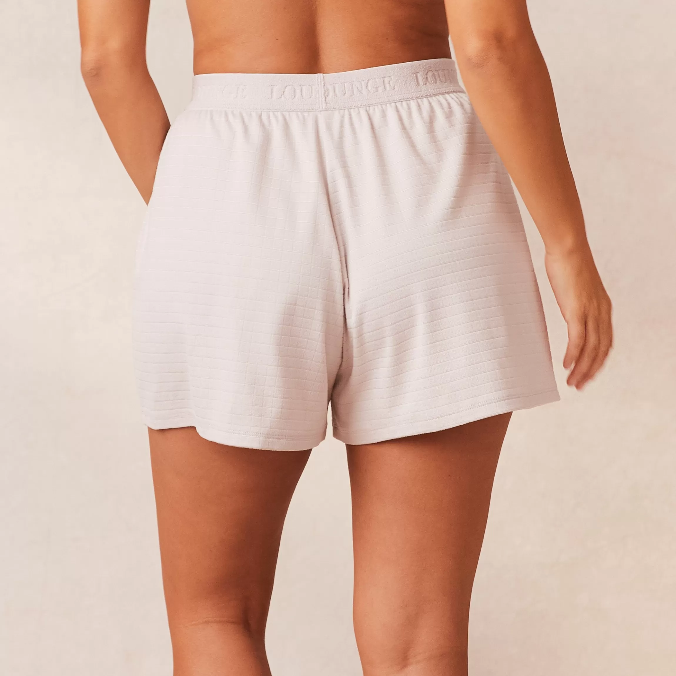 Lounge Classic Fleece Oversized Pyjamashort - Crème Sale