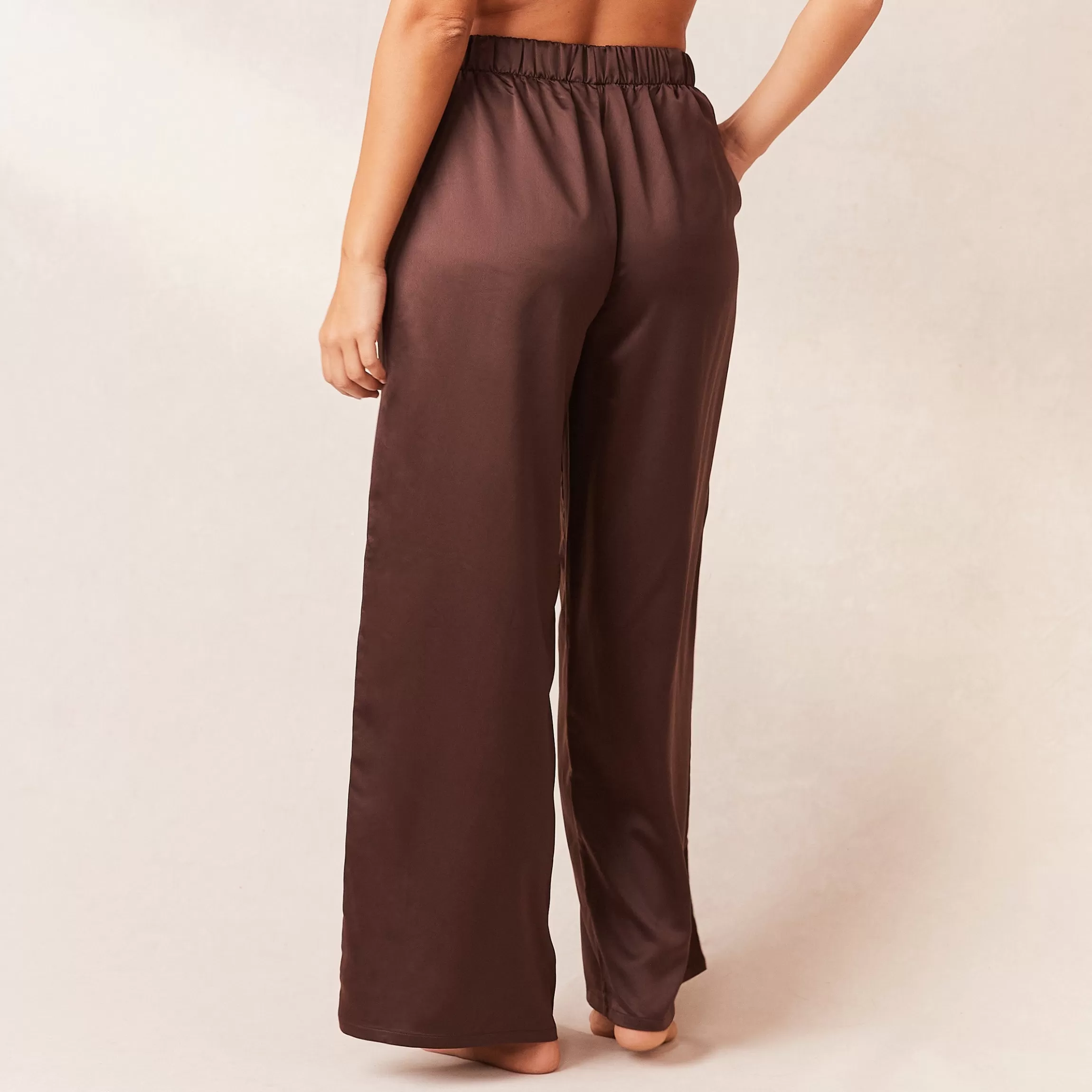Lounge Classic Satin Pyjama Broek - Chocolade New