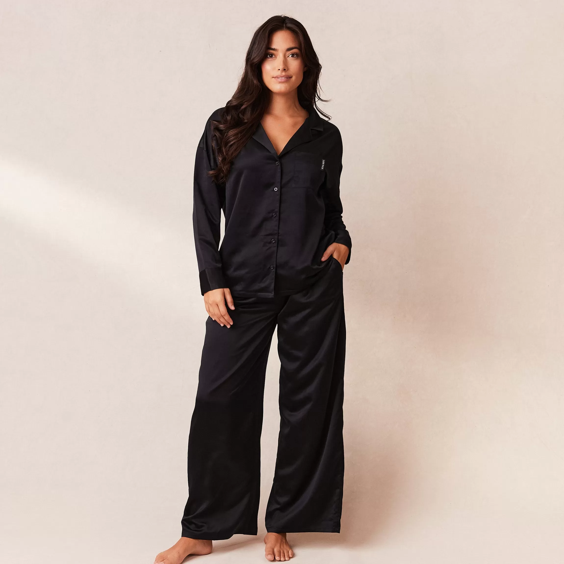 Lounge Classic Satin Pyjama Broek - Zwart Flash Sale