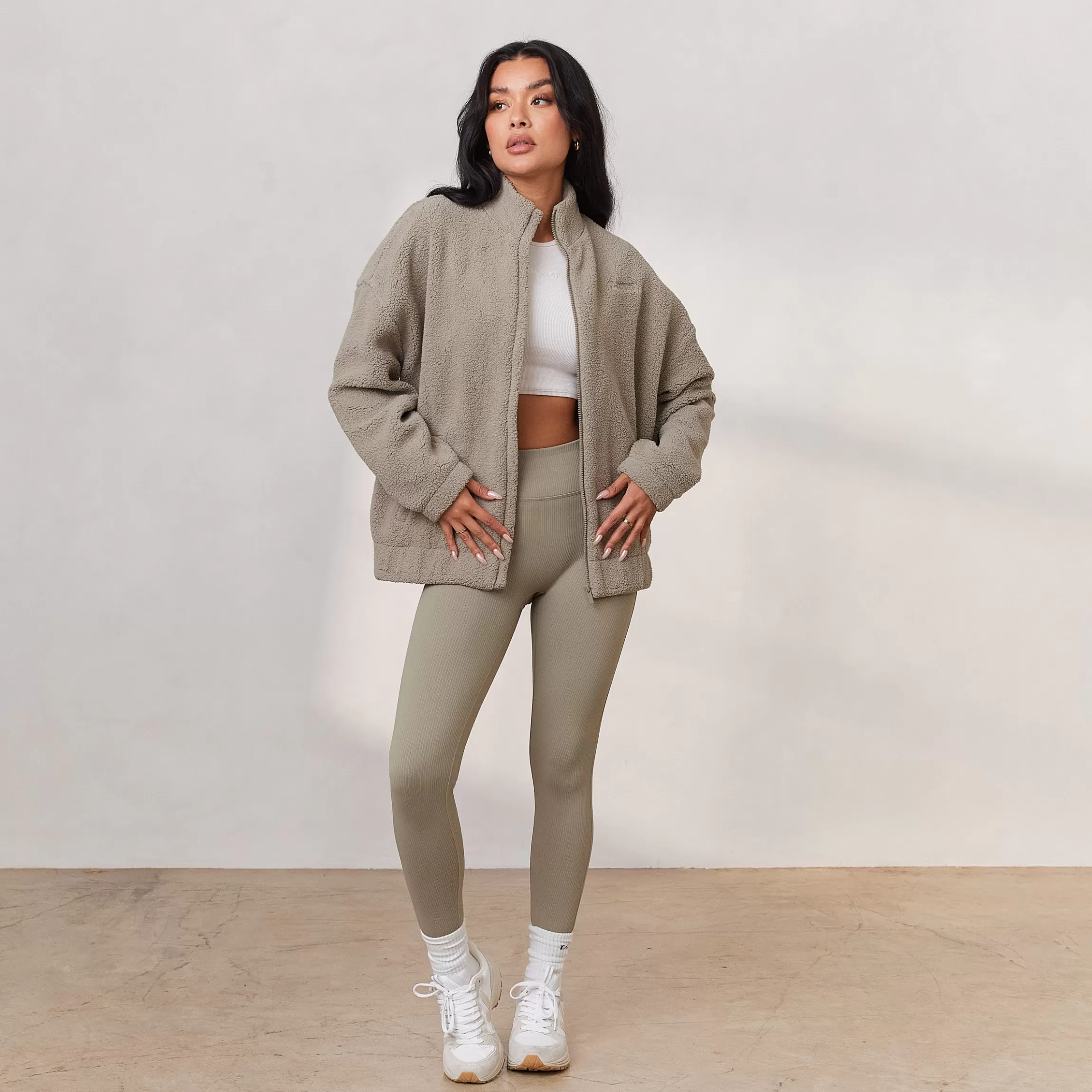 Lounge Cosy Fleecejas met Rits - Haver Sale