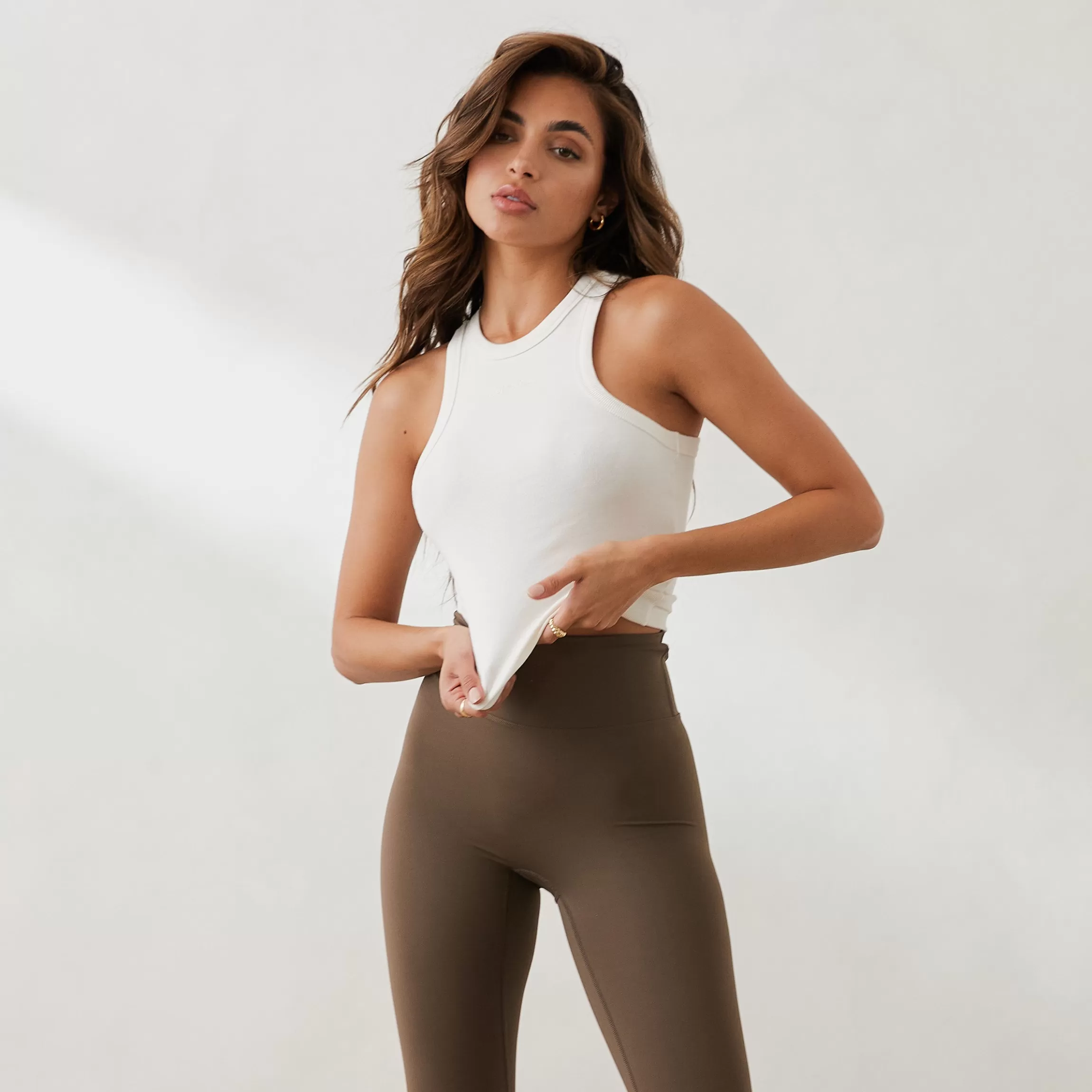 Lounge Essential Geribd Racerback Top - Gebroken Wit GebrokenWit Online