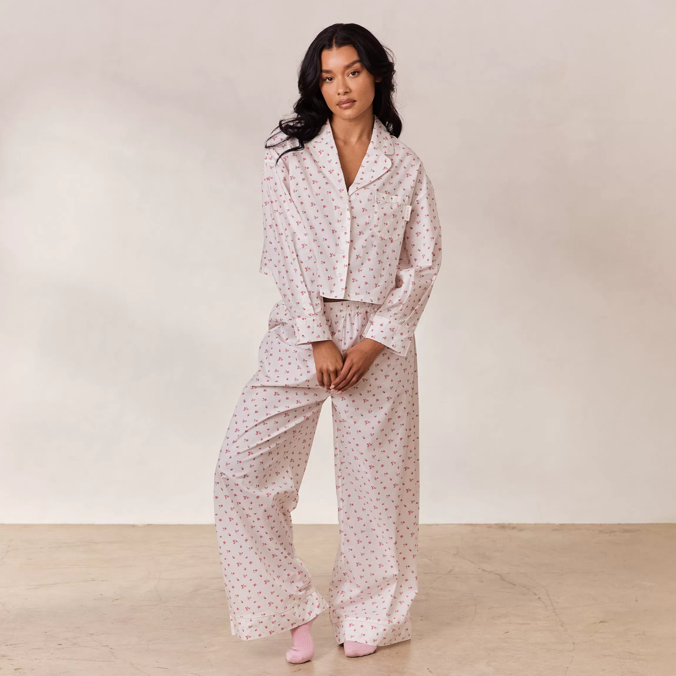 Lounge Floral Pyjama Broek - Wit Print WitPrint Hot