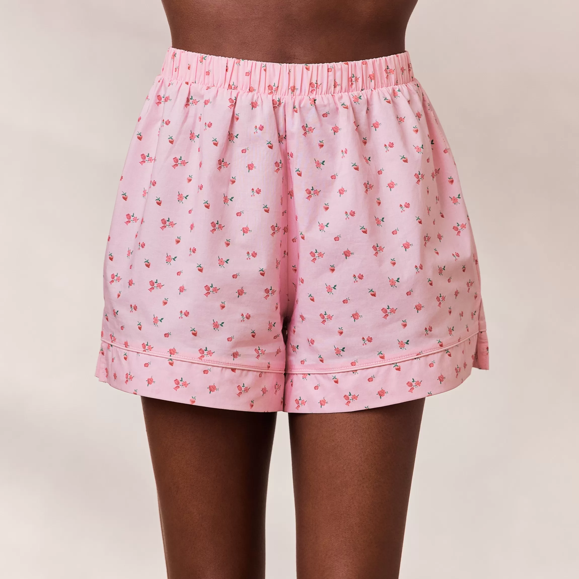 Lounge Floral Pyjamashorts - Roze Print RozePrint Clearance