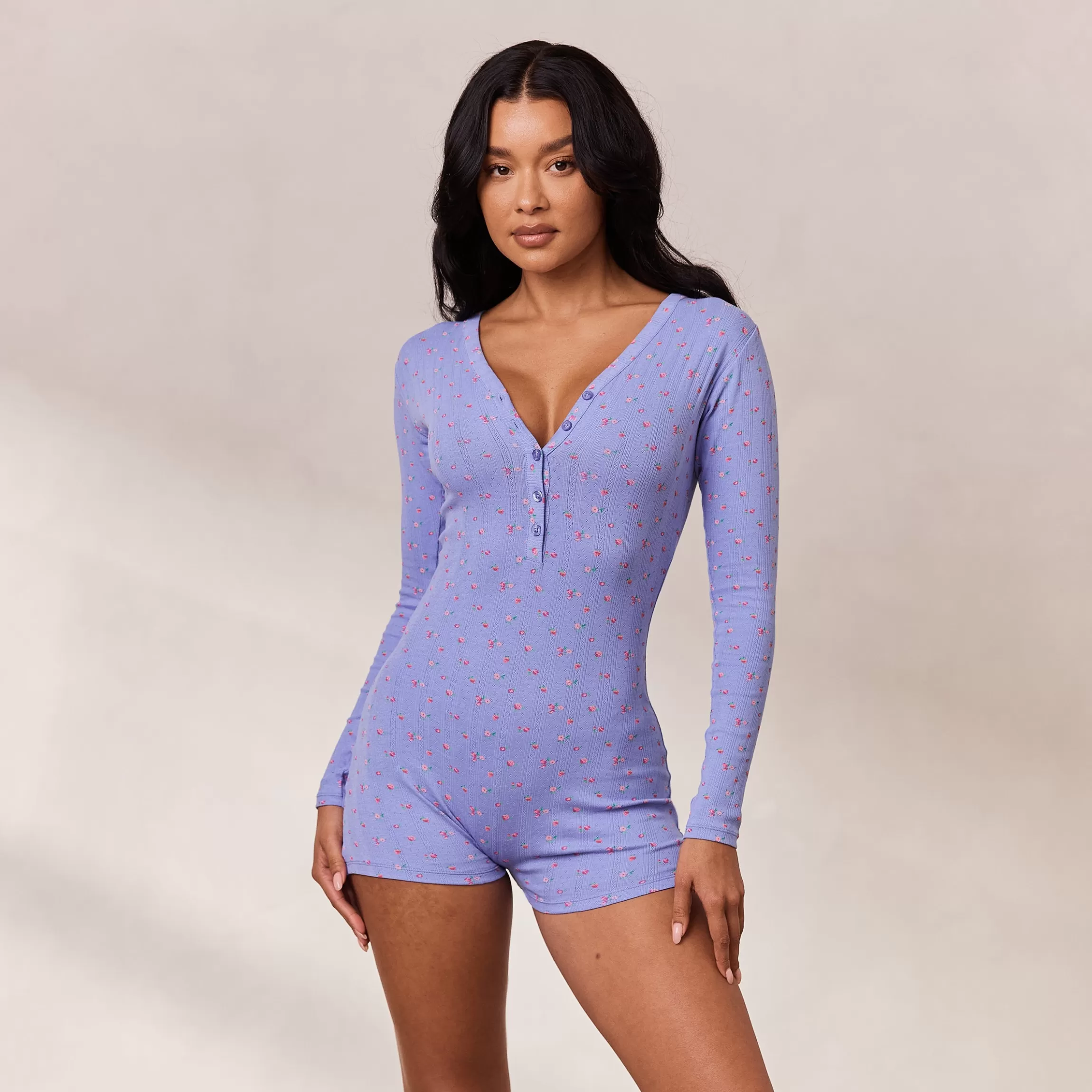 Lounge Floral Romper - Blauw Print BlauwPrint Hot