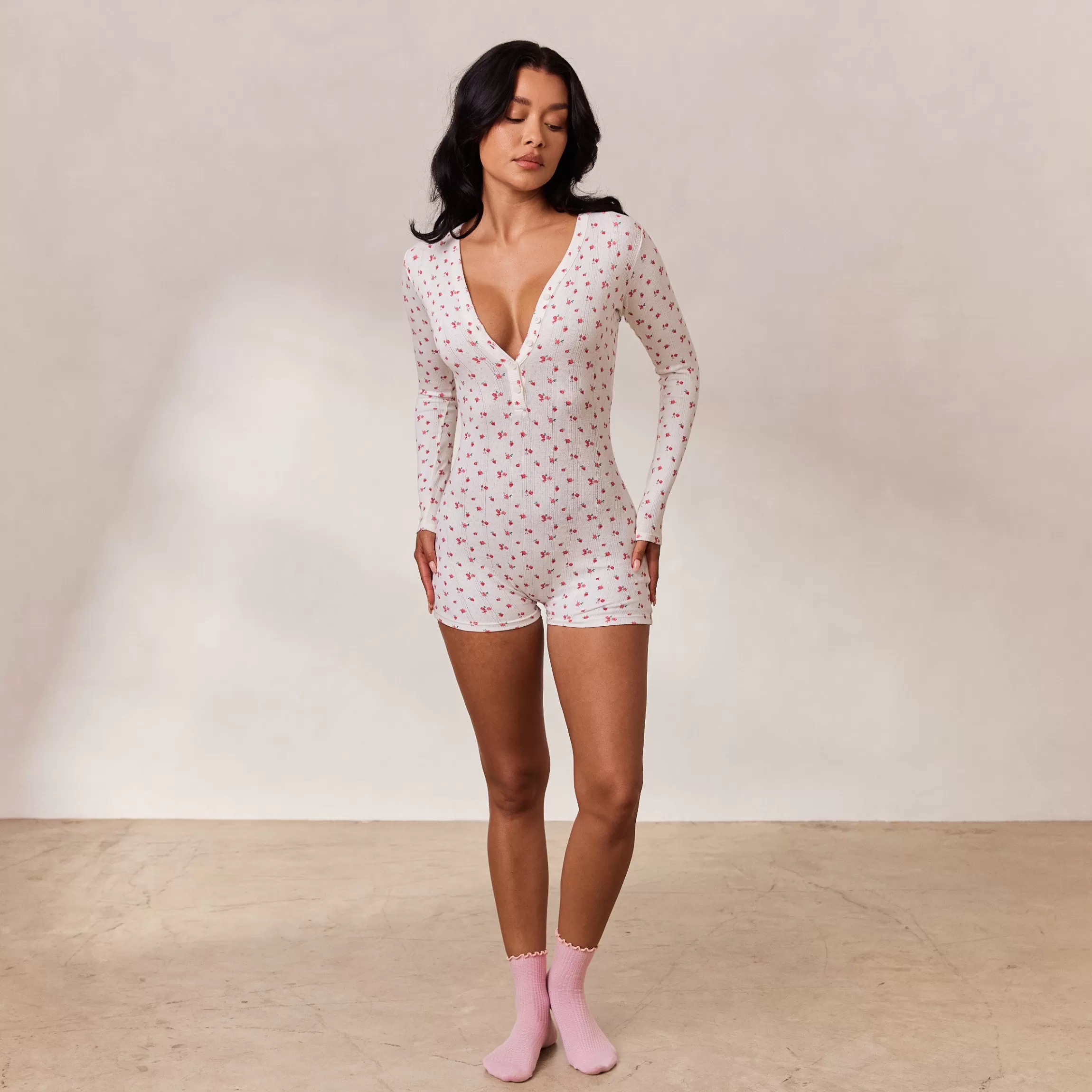 Lounge Floral Romper - Wit Print WitPrint Hot
