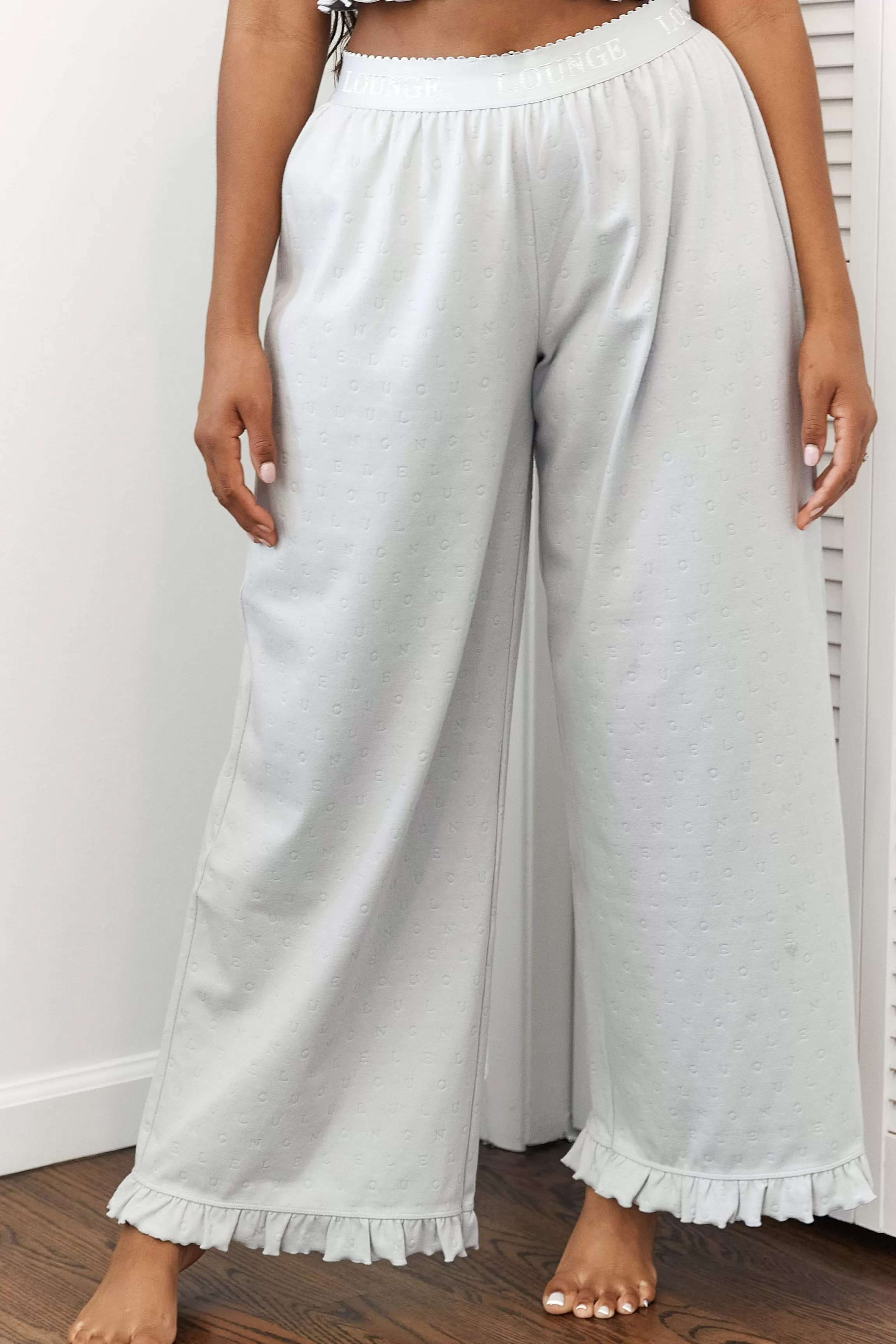 Lounge Frill Pyjamaset Broek - Frost Fashion