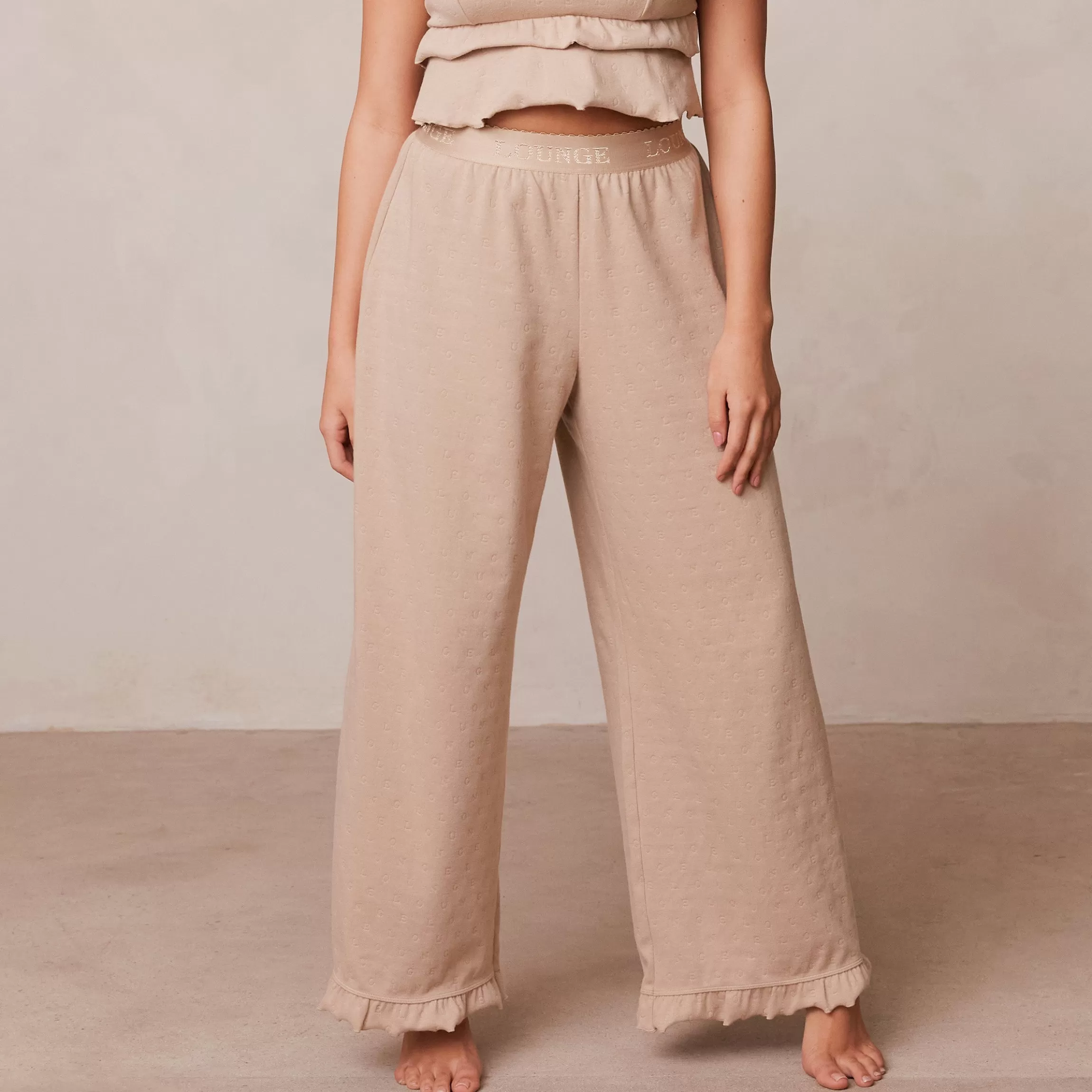 Lounge Frill Pyjamaset Broek - Nerts Best Sale