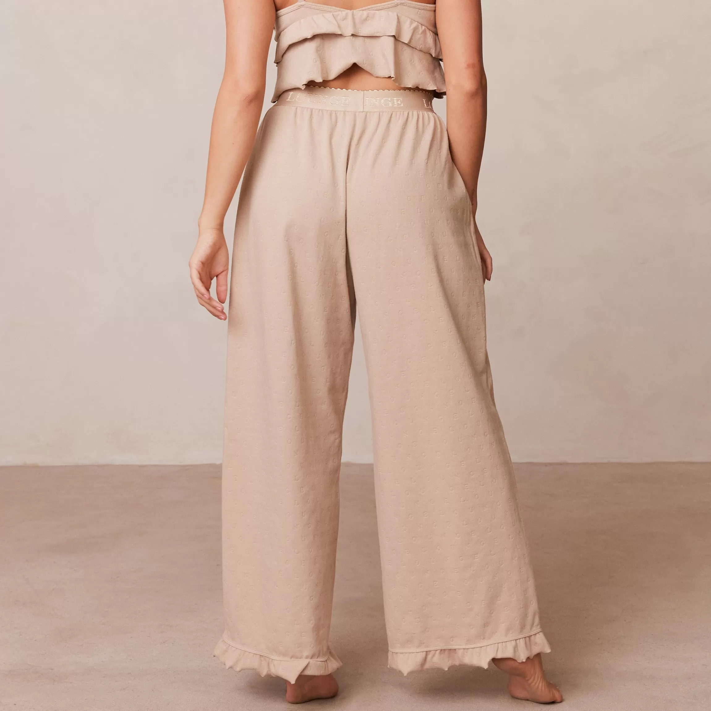 Lounge Frill Pyjamaset Broek - Nerts Best Sale