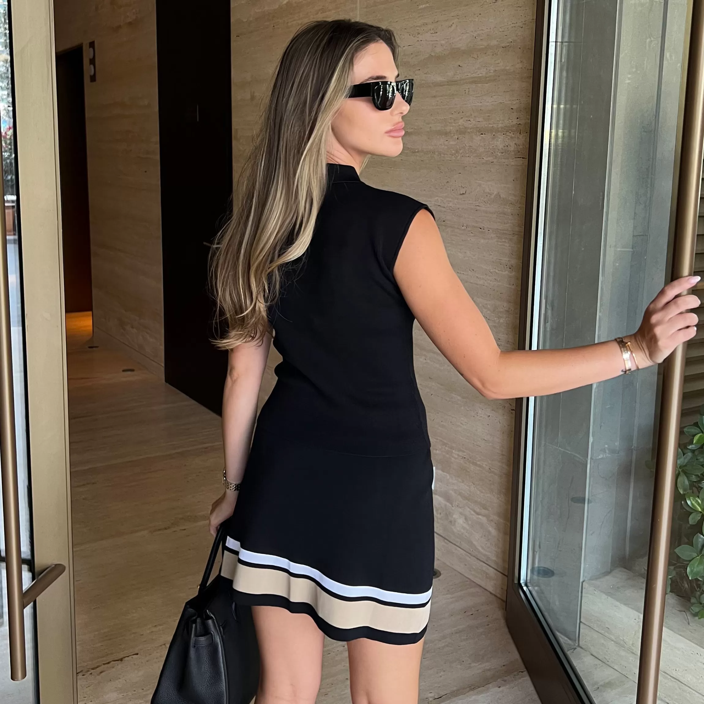 Lounge Gebreide Plooirok - Zwart Fashion
