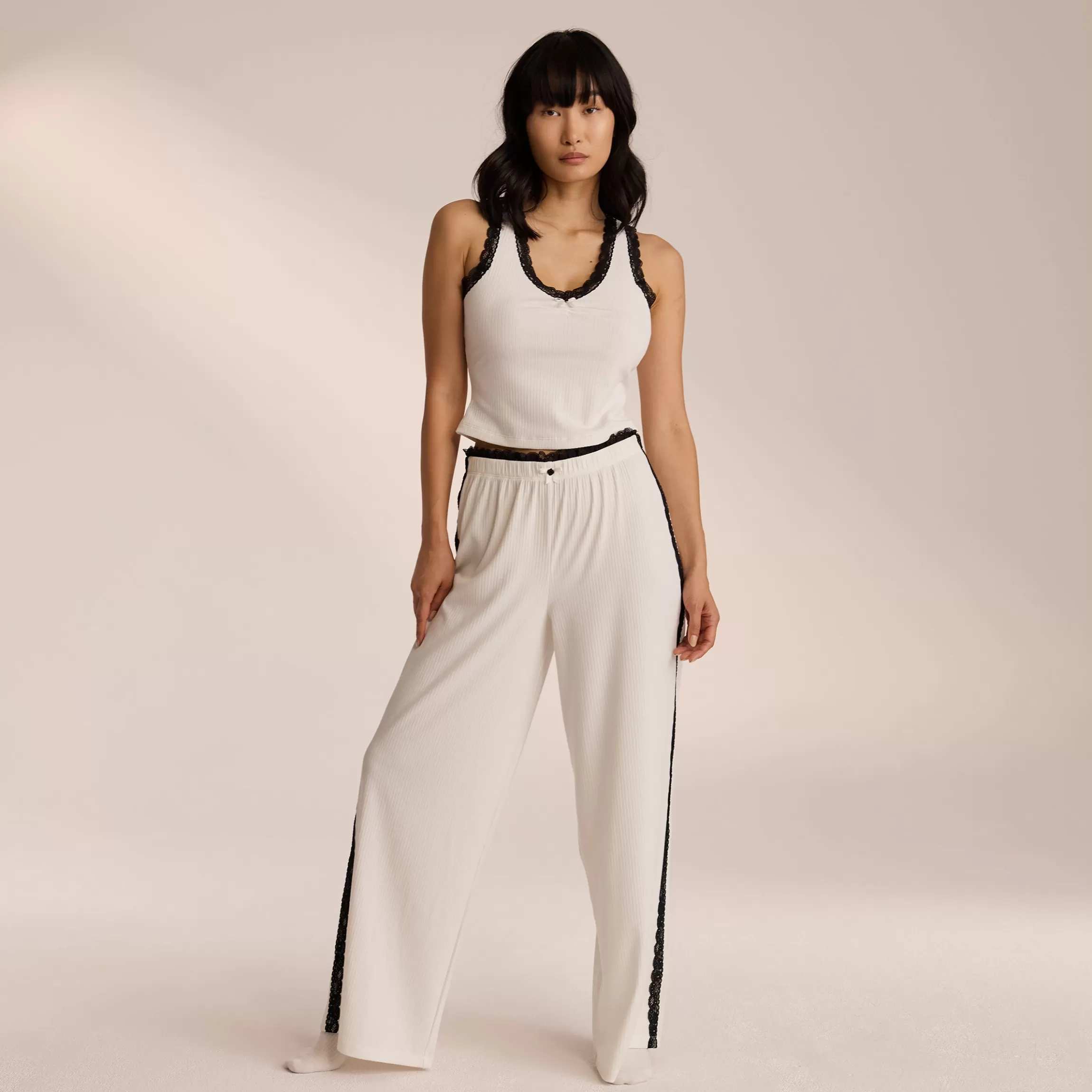 Lounge Kanten Pyjamabroek - Wit Online
