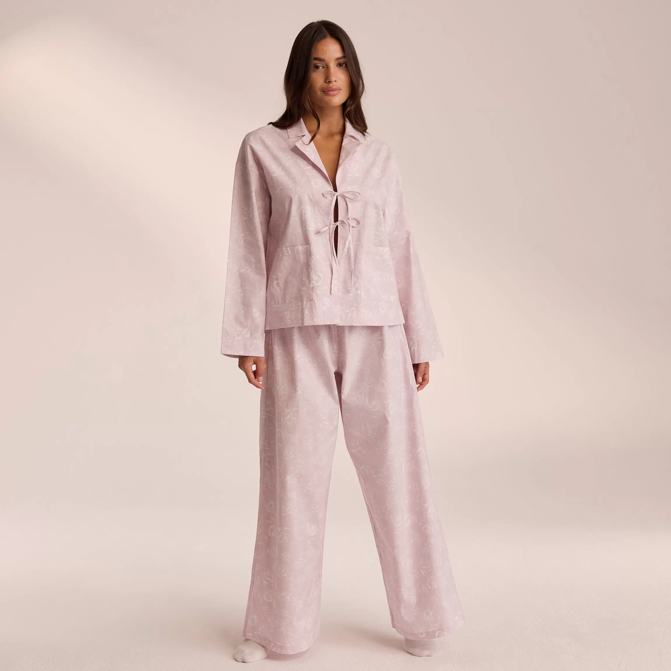 Lounge Katoenen Pyjamabroek - Lila Flash Sale