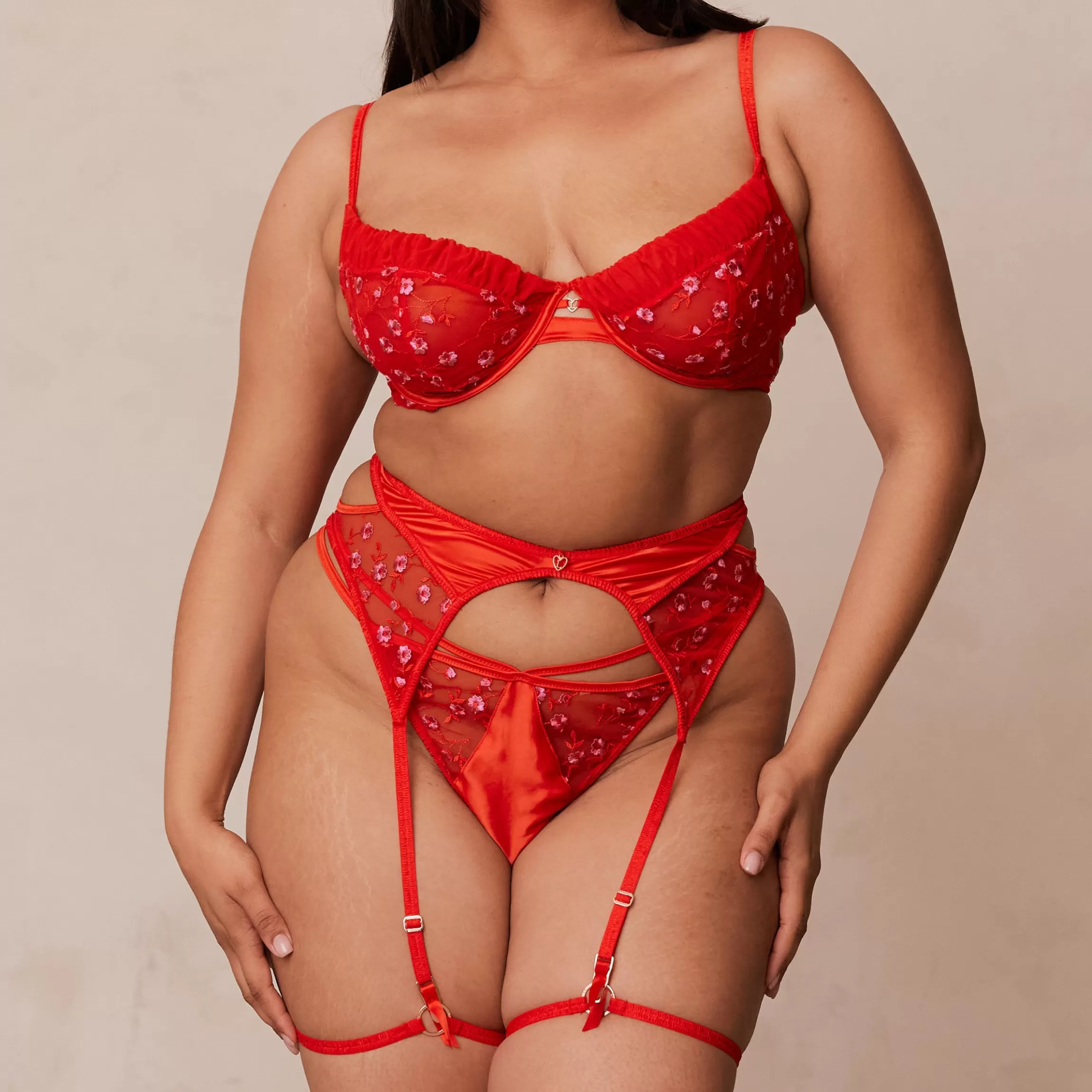 Lounge Katya Intimates String & Jarretellegordel - Rood Best Sale
