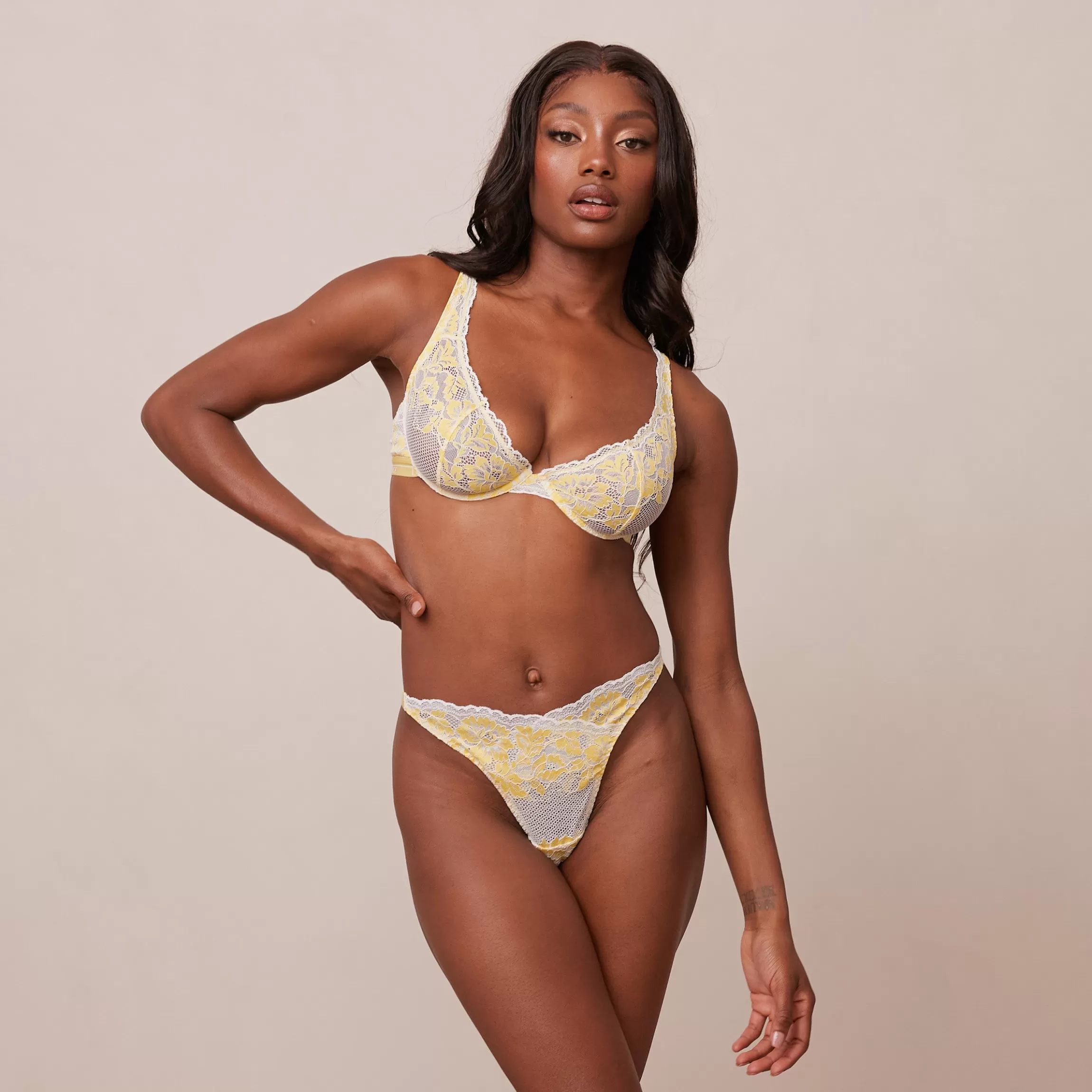 Lounge Luxe Balcony BH & String/Slip Set - Citroen Fashion