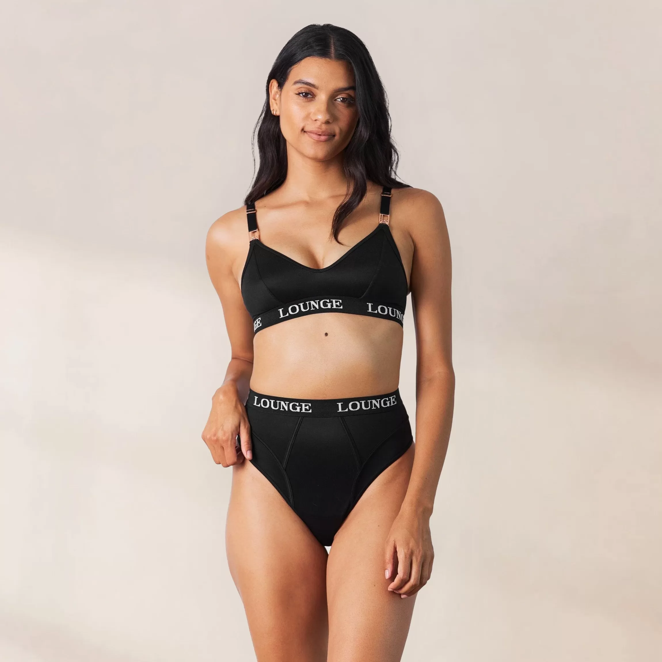 Lounge Nurture Voedingsbh & String/Slip Set - Zwart Fashion