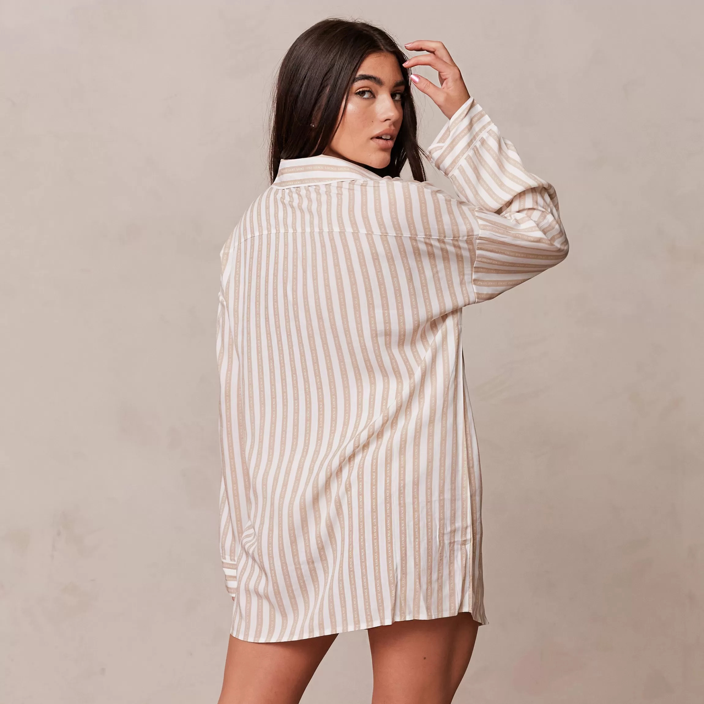 Lounge Pinstripe Oversized Pyjama Shirt - Nerts Hot