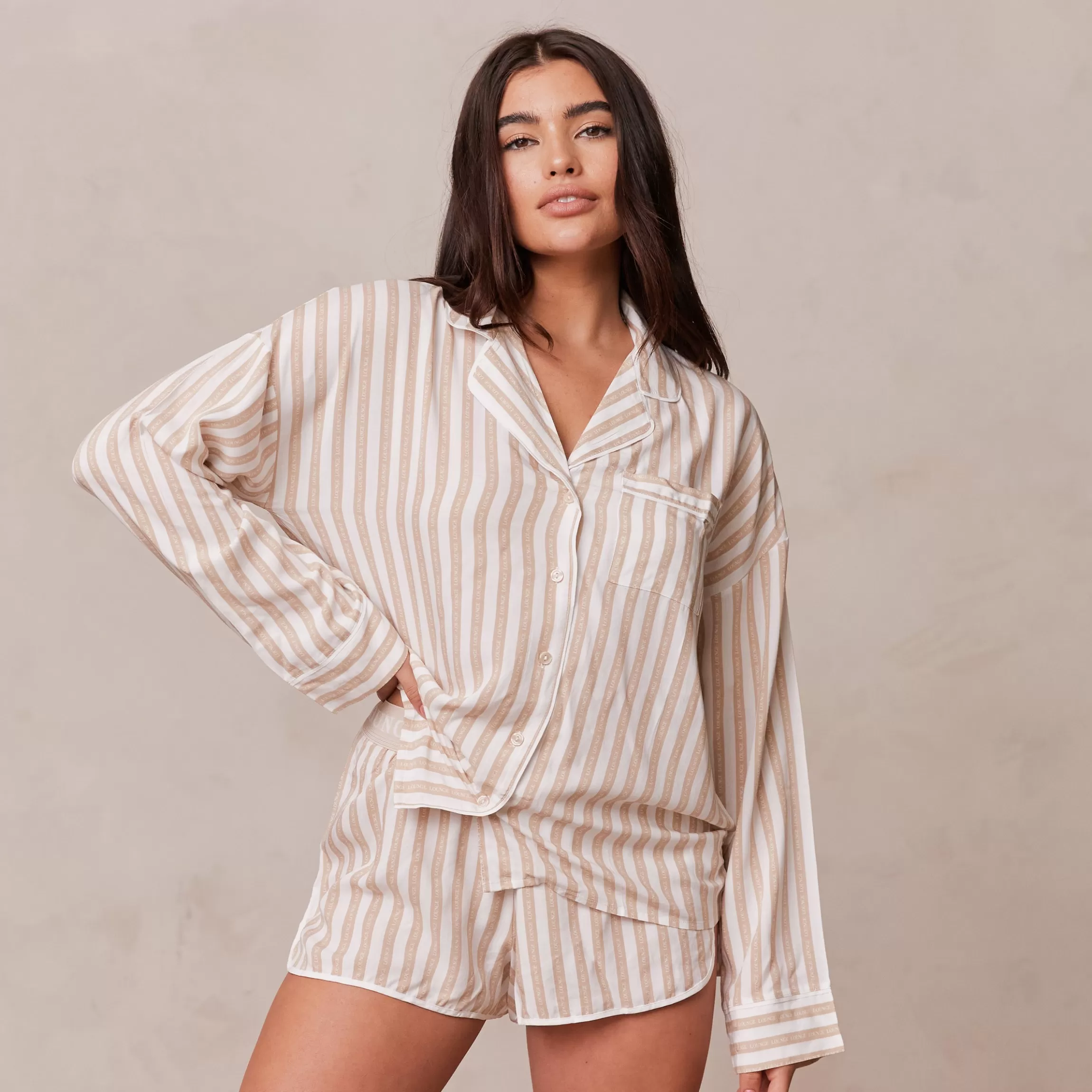 Lounge Pinstripe Pyjama Shirt - Nerts Hot