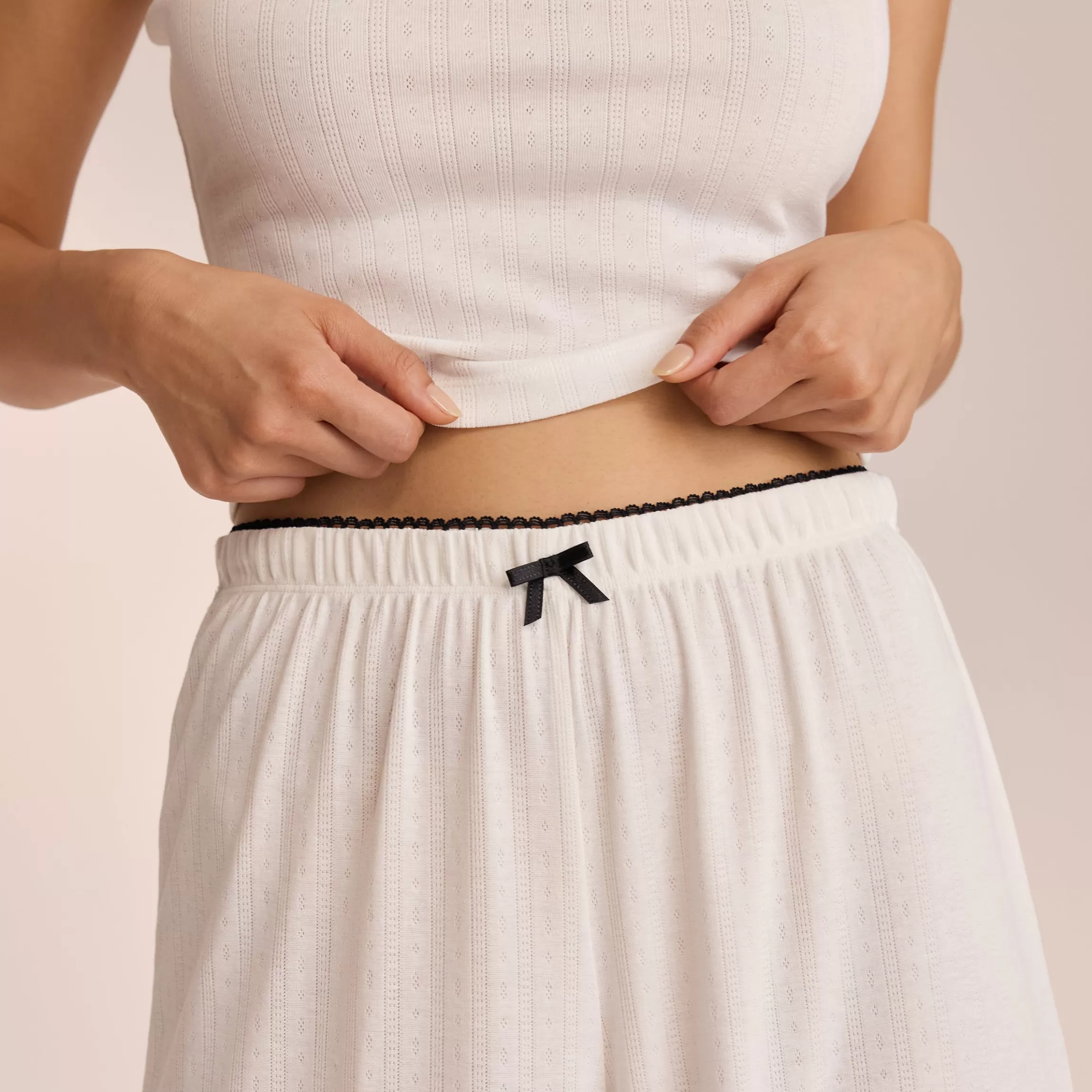 Lounge Pointelle Pyjamabroek - Wit Online