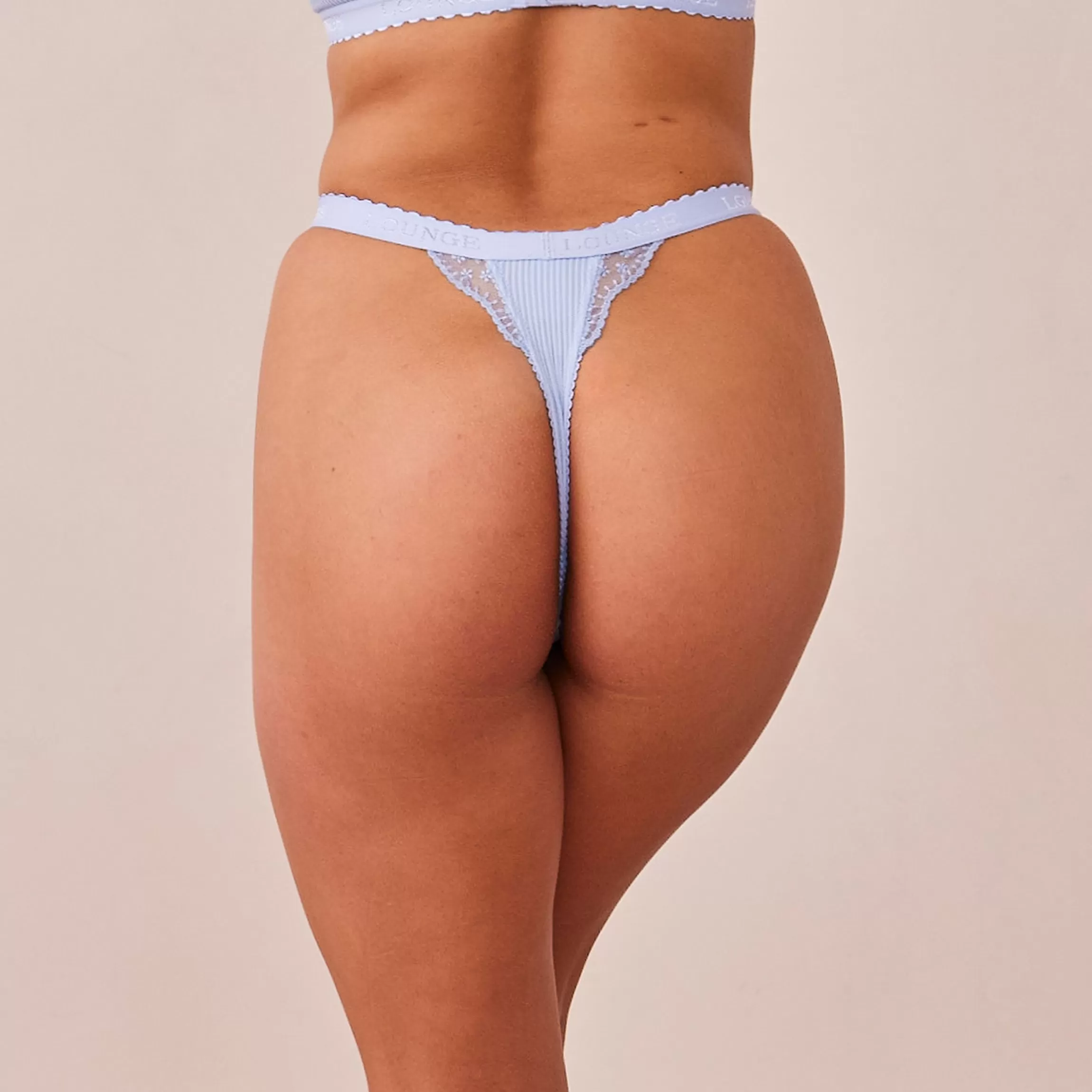 Lounge Ribbed String - Blauw Outlet