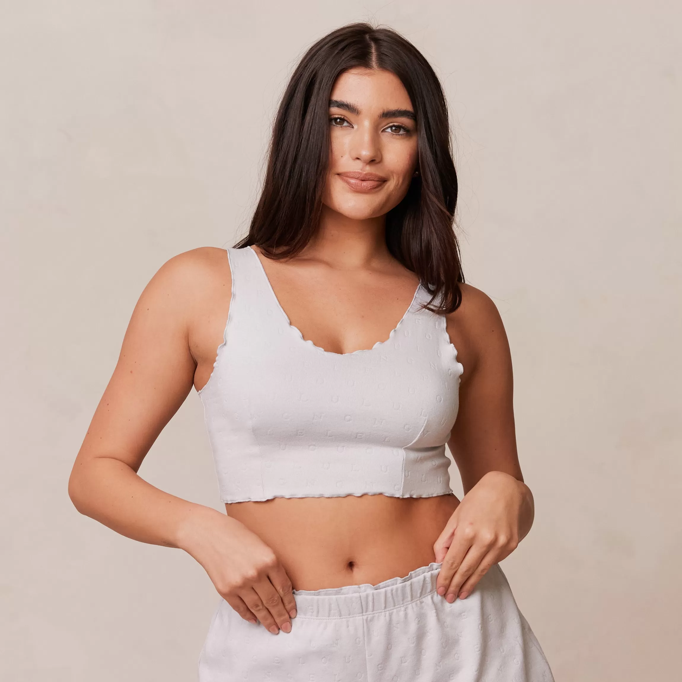 Lounge Ruffle Pyjama Cami Top - Frost Flash Sale