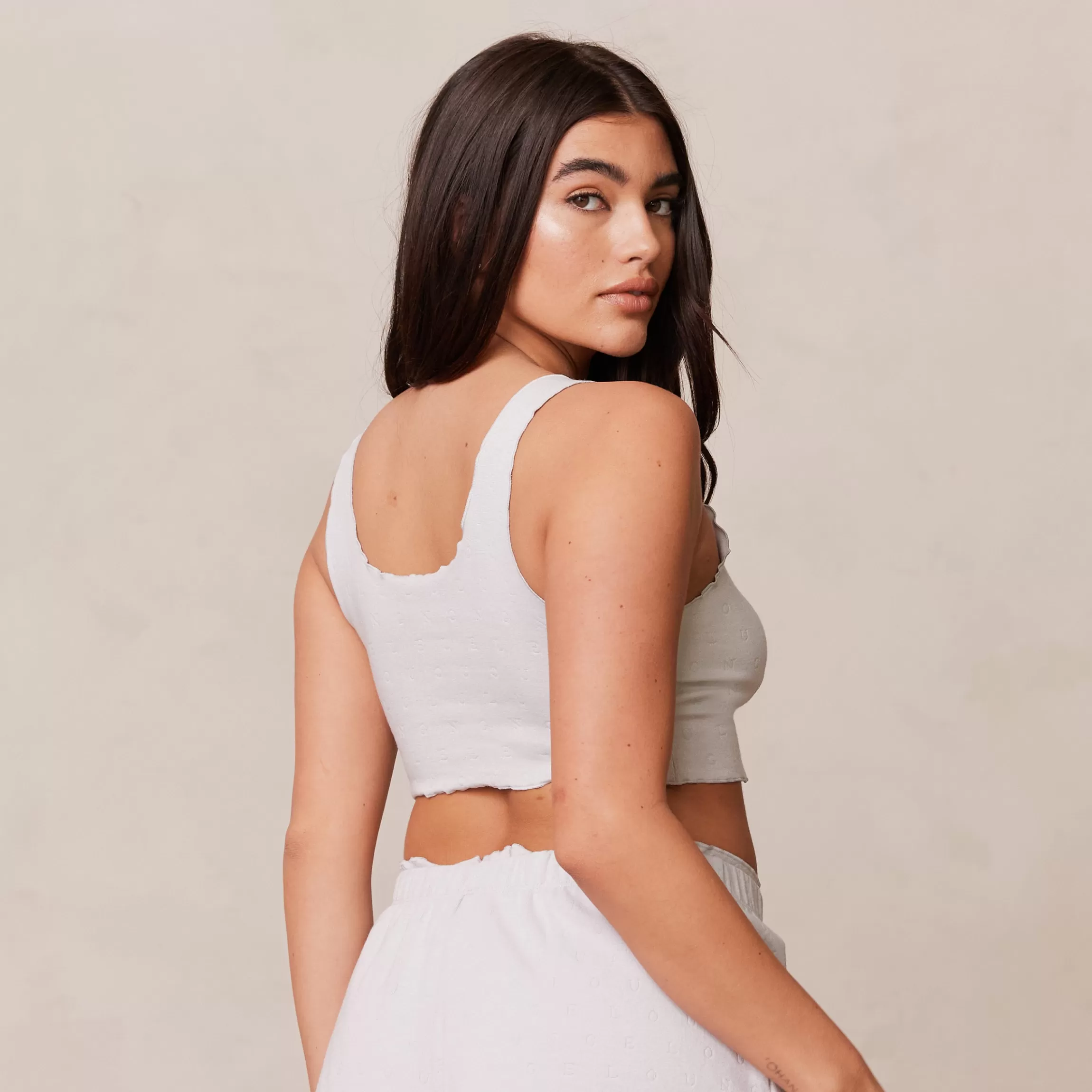 Lounge Ruffle Pyjama Cami Top - Frost Flash Sale