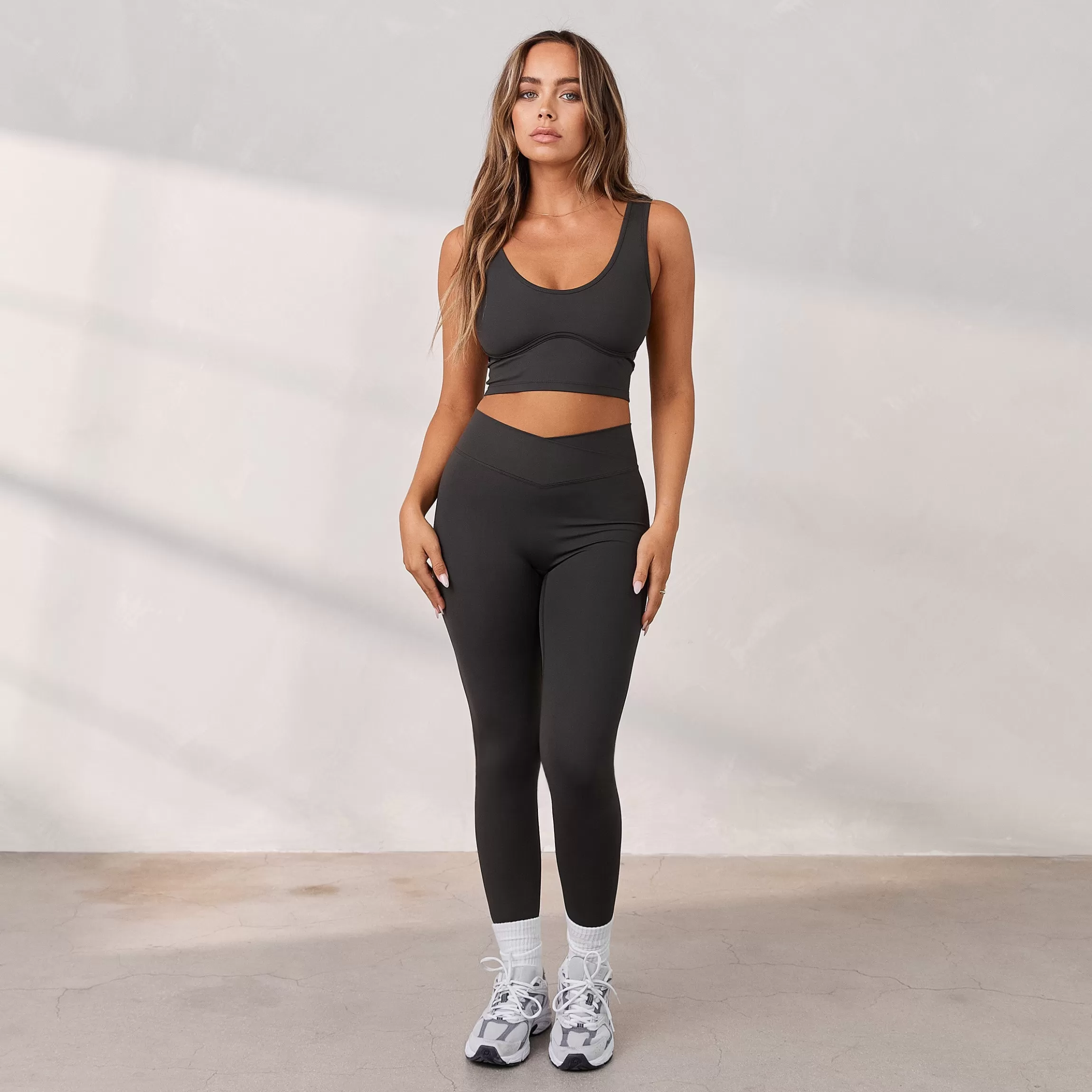 Lounge Silhouette Crossover Leggings - Gewassen Zwart GewassenZwart Cheap