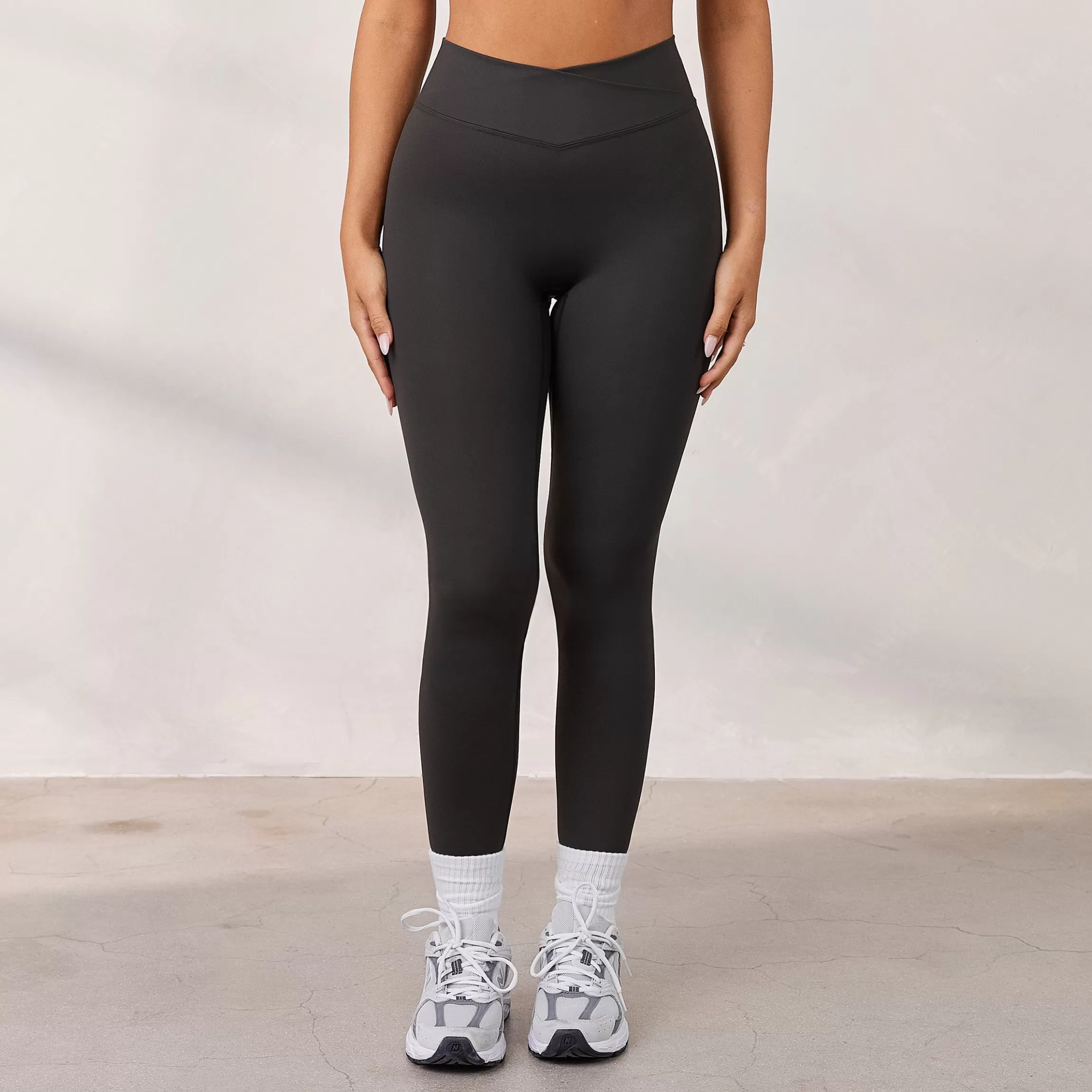 Lounge Silhouette Crossover Leggings - Gewassen Zwart GewassenZwart Cheap
