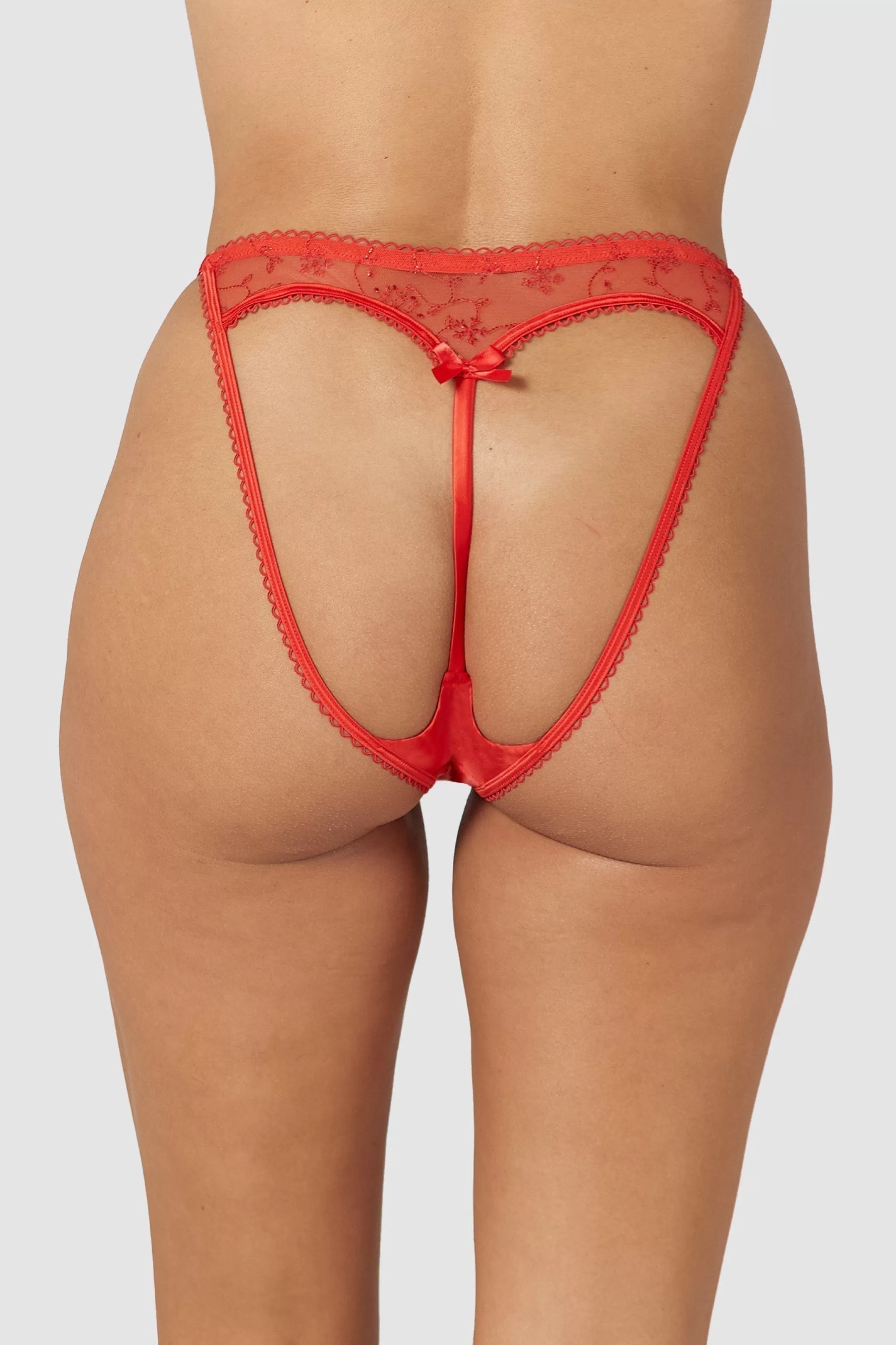 Lounge Slinky Slip met open rug - Rood Shop