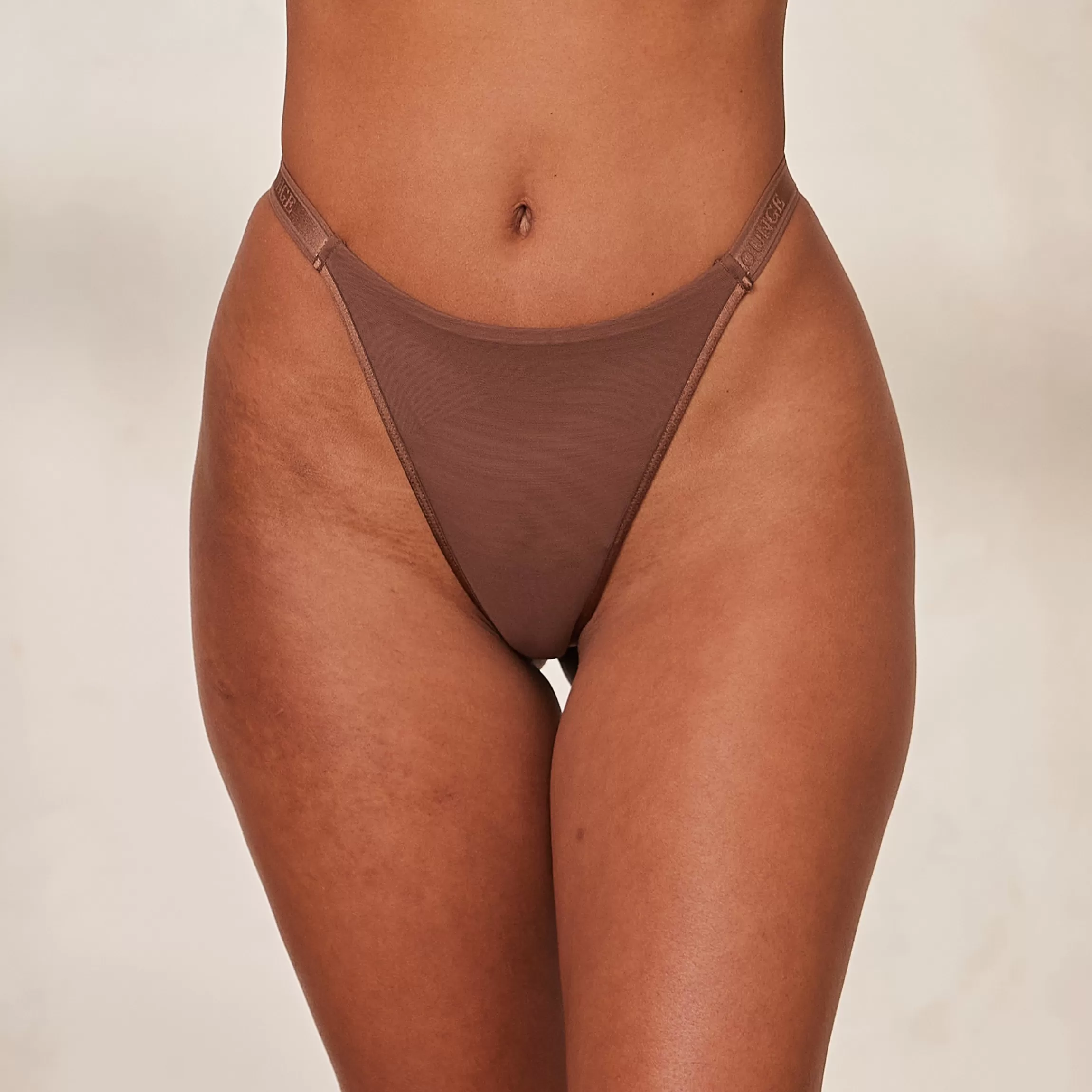 Lounge Smooth Mesh String - Kastanjekleurig Outlet