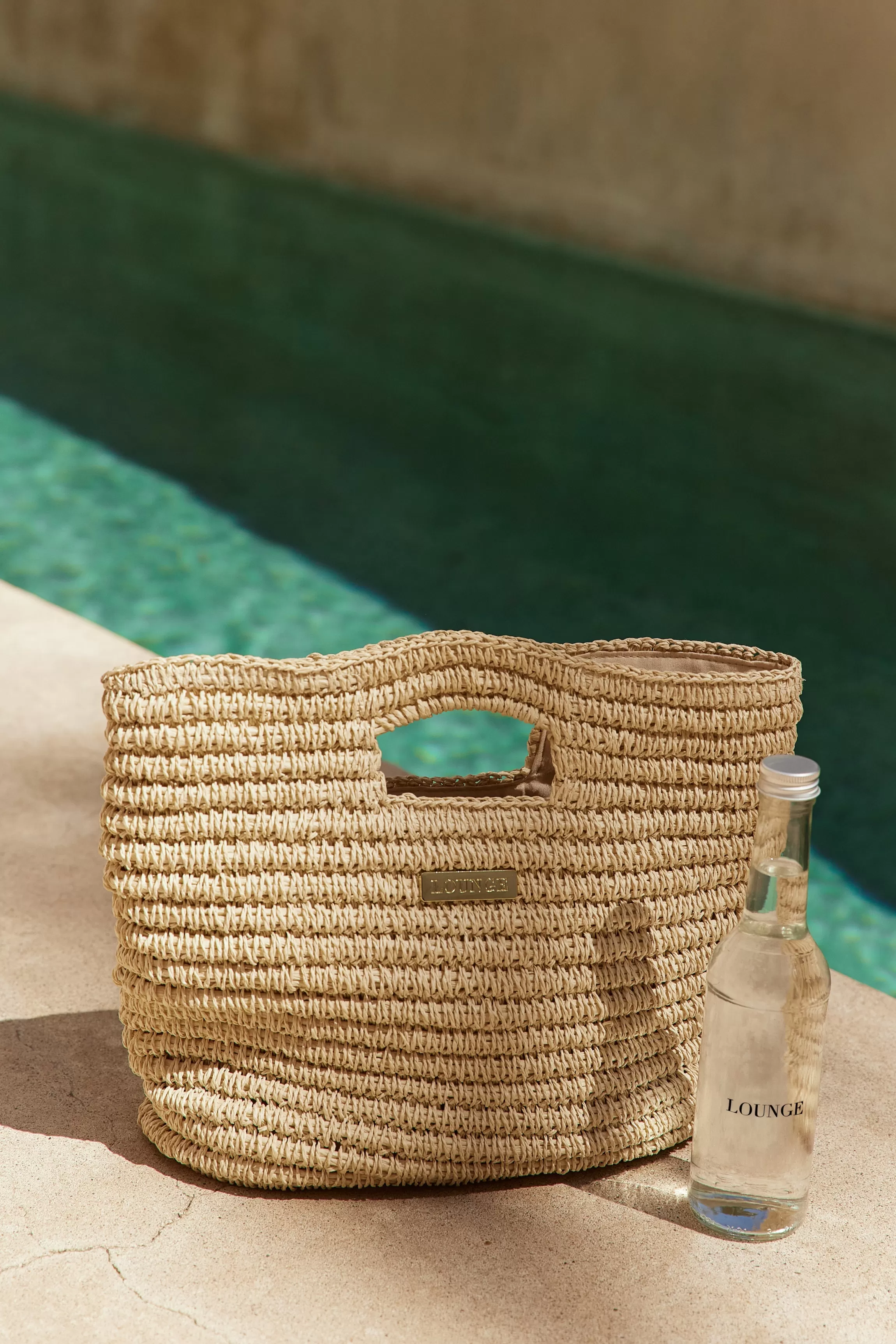 Lounge Strandtas van Stro - Beige Flash Sale