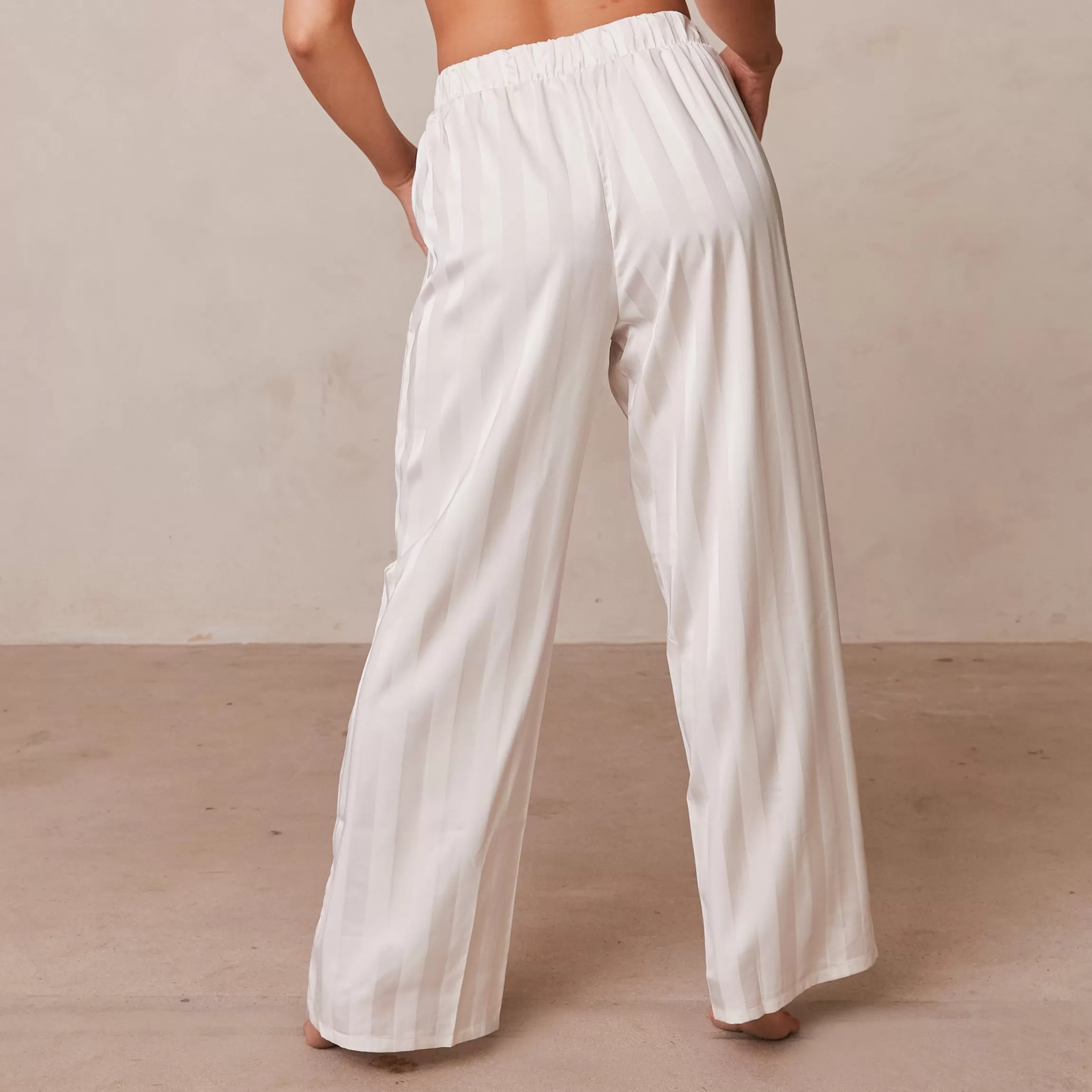 Lounge Striped Satin Pyjama Broek - Parel Cheap