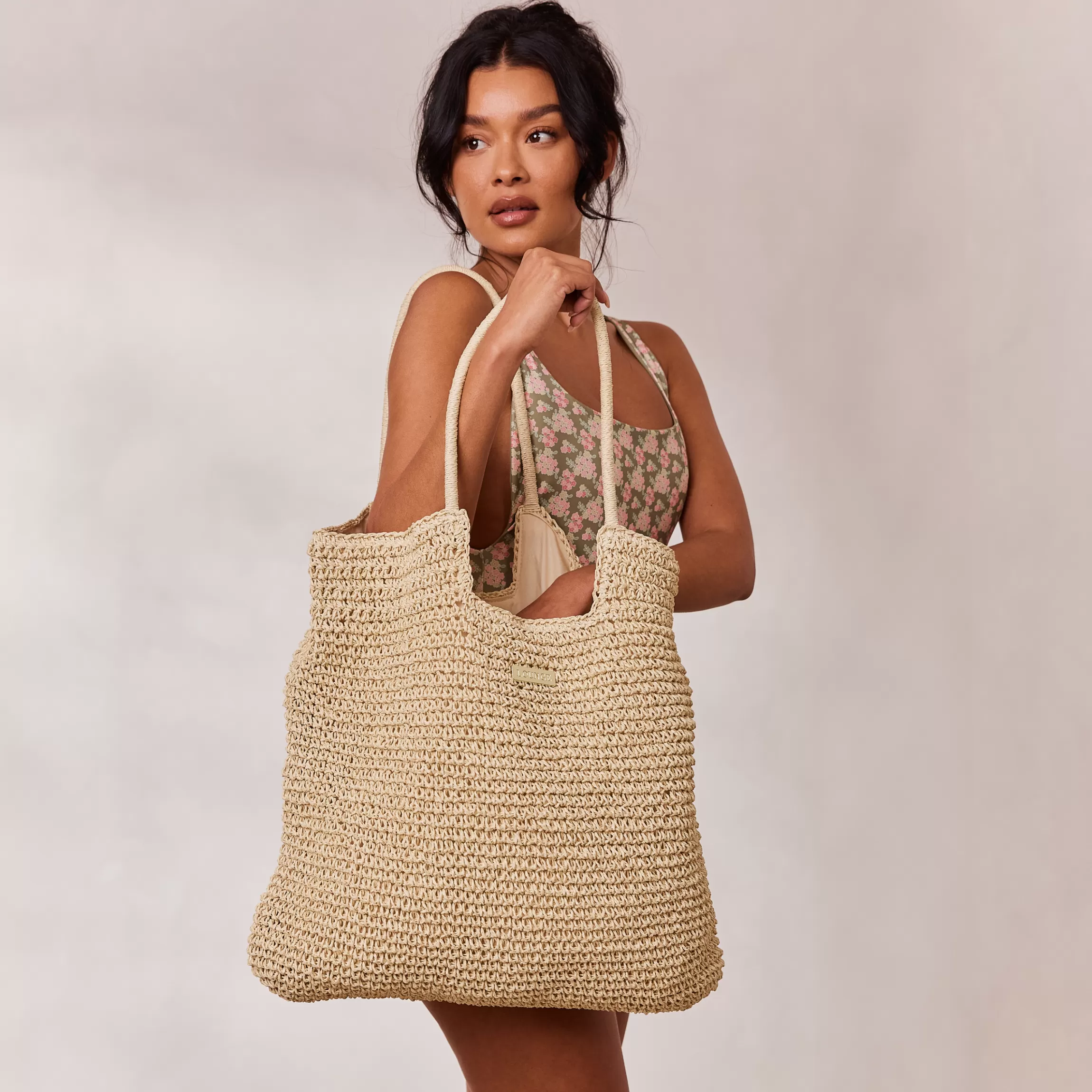Lounge Stro Tote Bag - Beige Best Sale