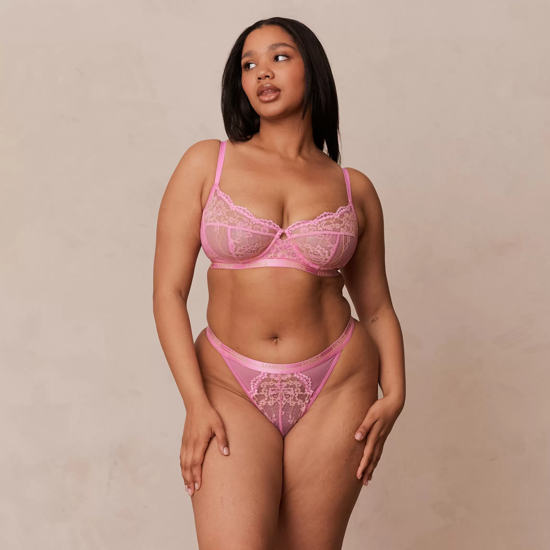Lounge Tweekleurig Blossom Balcony BH & String Set - Roze Store