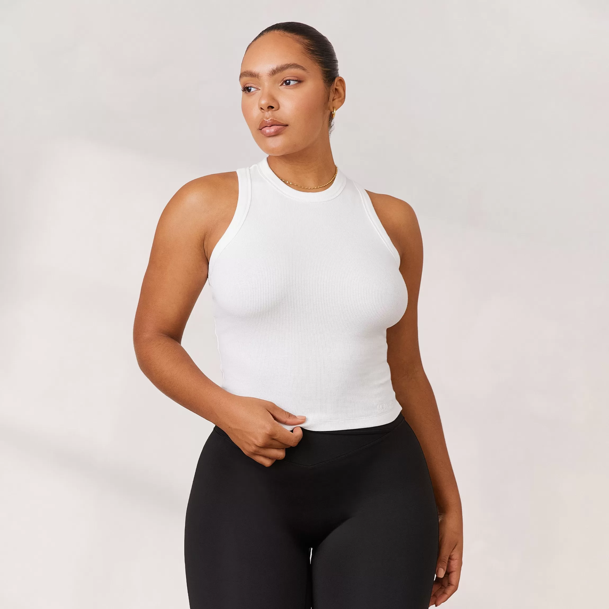 Lounge Varsity Racerback Top - Wit Sale