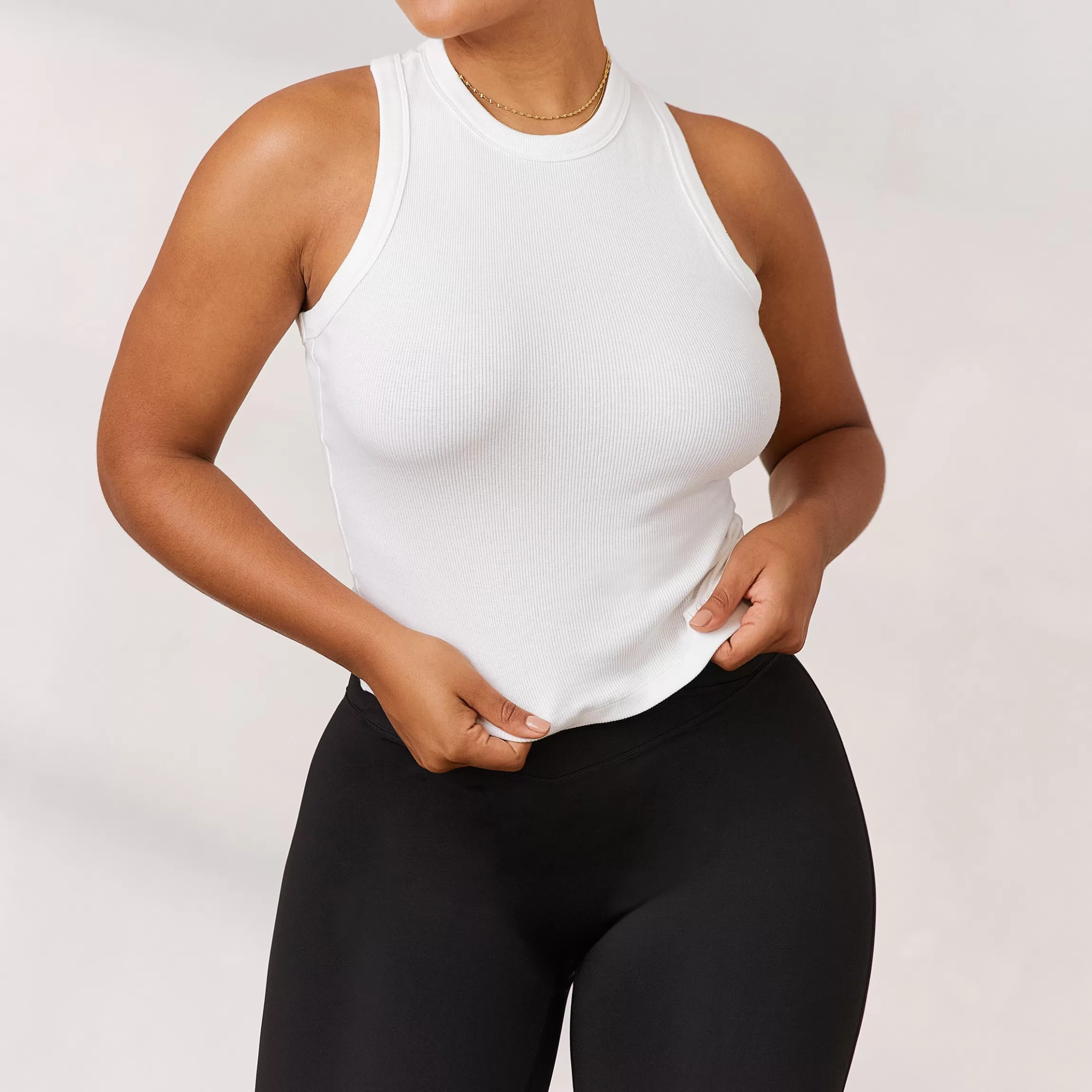 Lounge Varsity Racerback Top - Wit Sale