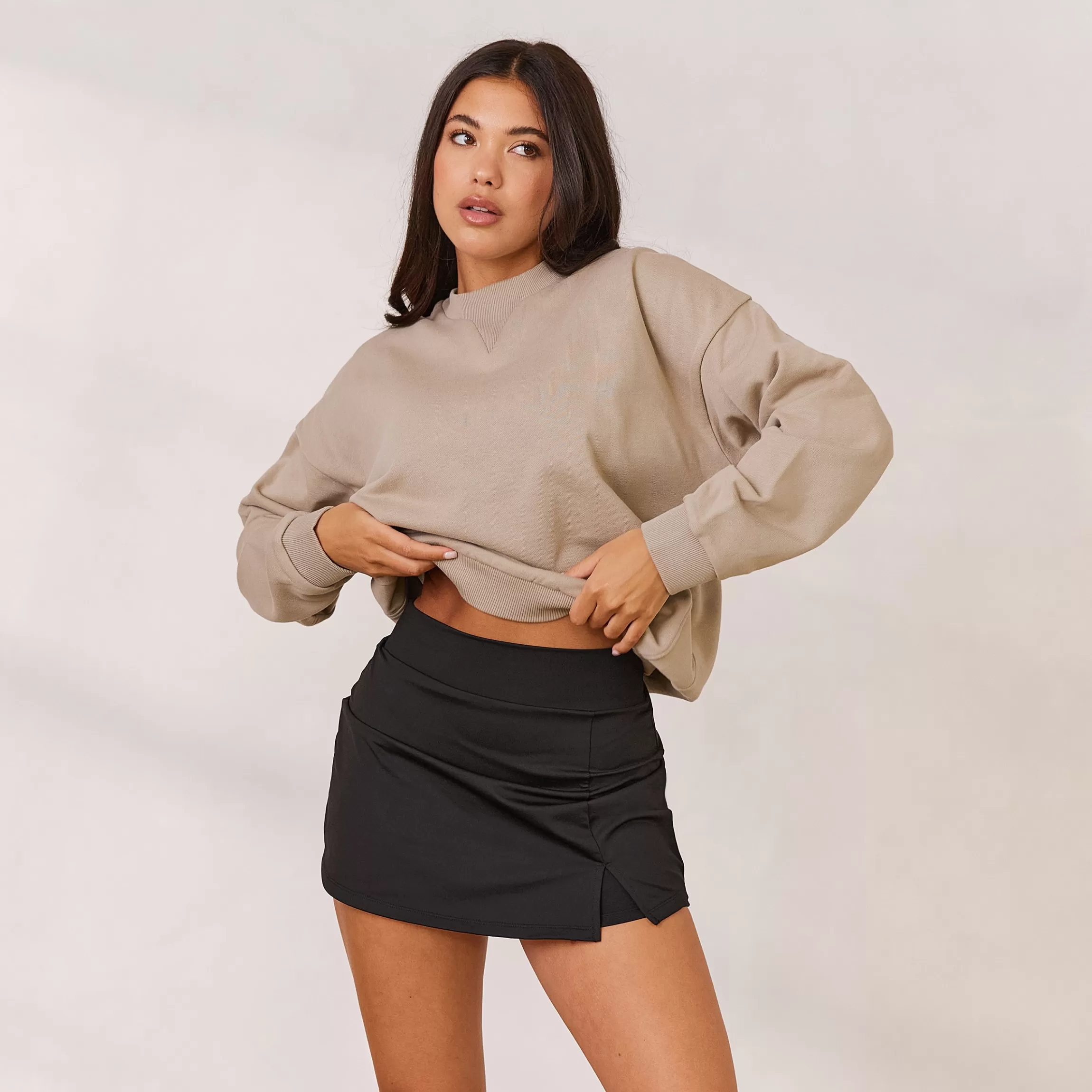 Lounge Varsity Trui met Ronde Hals - Haver Flash Sale