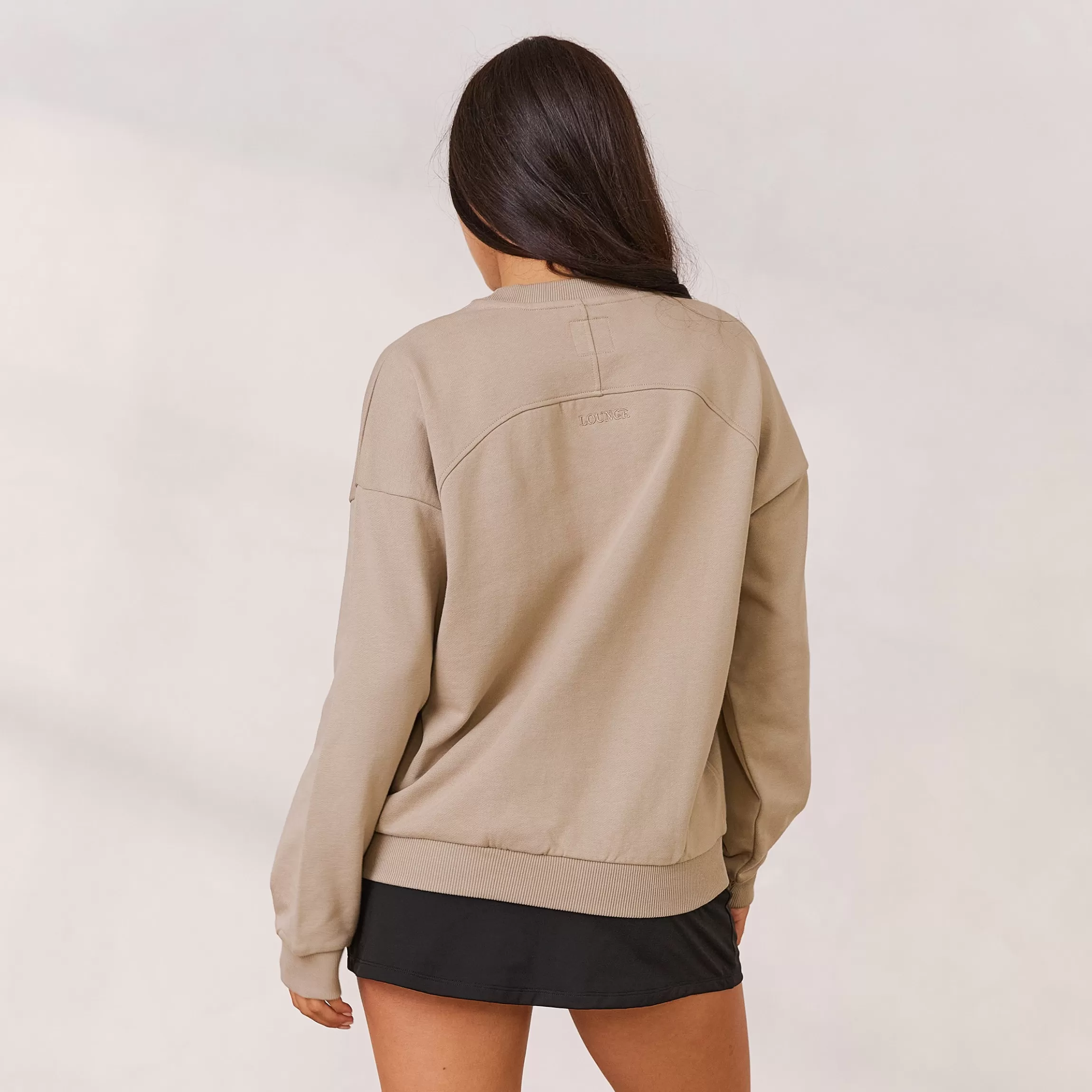 Lounge Varsity Trui met Ronde Hals - Haver Flash Sale