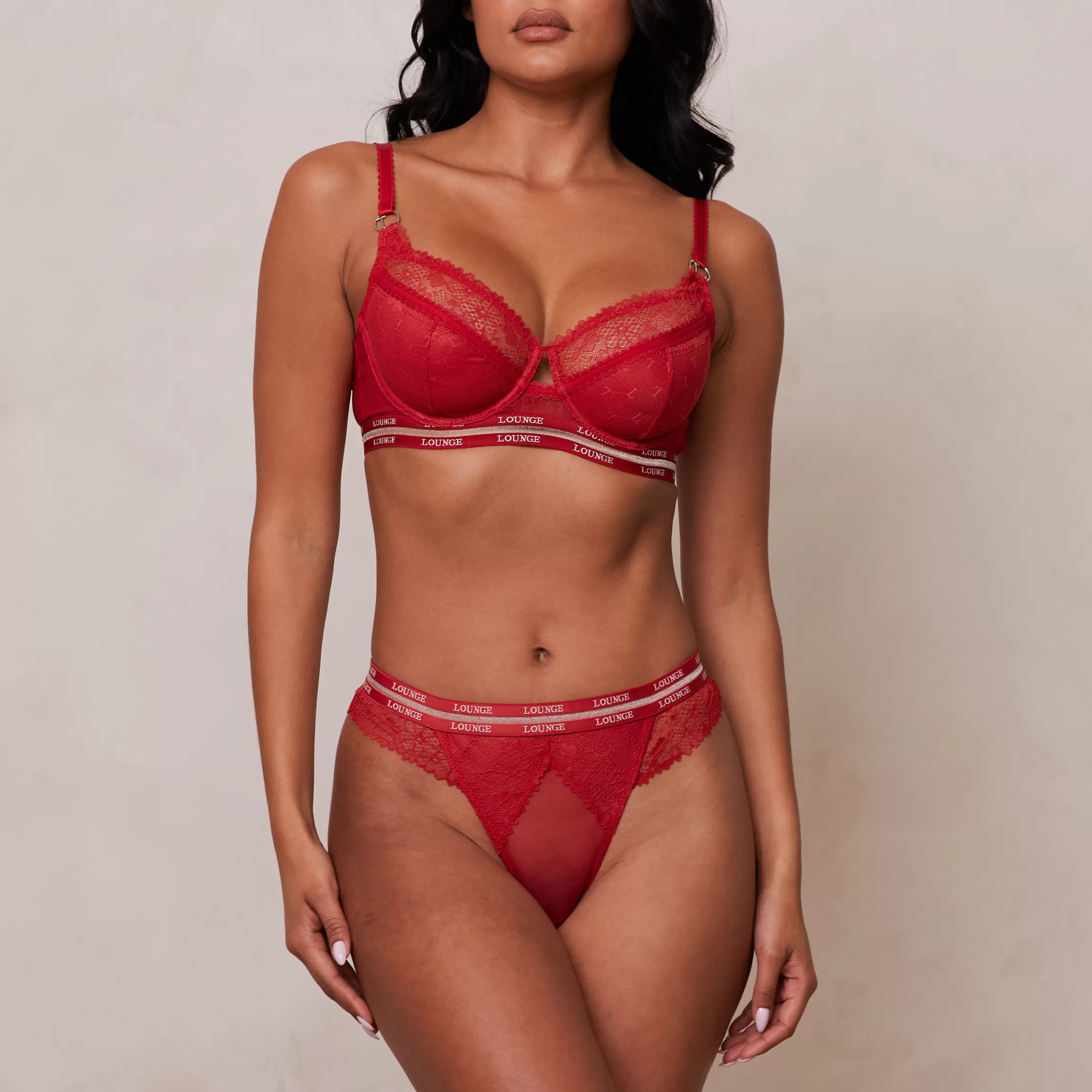 Lounge Vogue Balcony BH & String/Slip Set - Kastanjebruin Shop